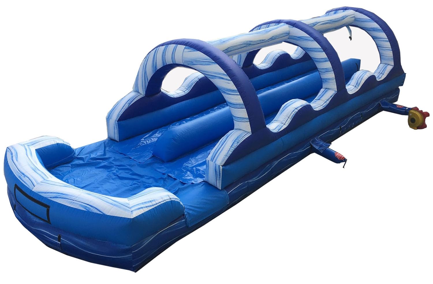 **Inflatable Water Slide for Kids & Adults - 35'L x 10.5'W x 9'H Outdoor Slip and Splash Slide with 1.5HP Blower & Ground Stakes - Backyard Fun, Summer Party, Birthday Games (Blue Marble)**