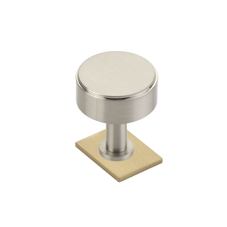 Dual Finish Maison No. 2 Smooth Champagne Bronze and Brushed Nickel Drawer Pulls and Cabinet Knobs with Backplate - Elegant Hardware for Kitchen Cabinets, Dressers & Furniture Upgrade