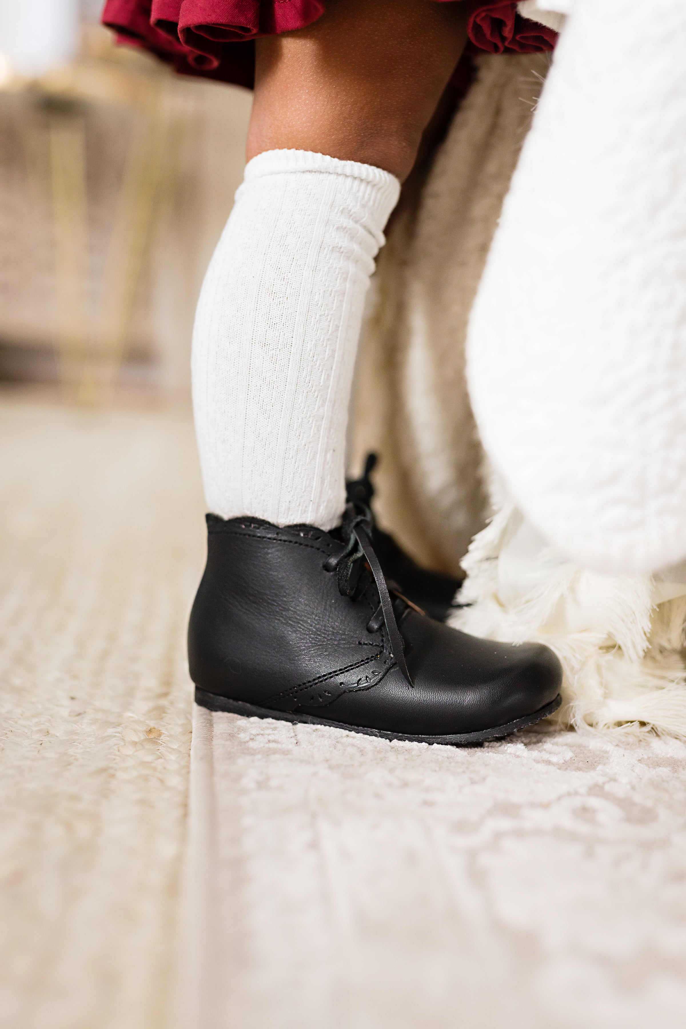 Black Primavera Kids Leather Boots - Waterproof & Comfortable for Outdoor Play, School, and Winter Adventures