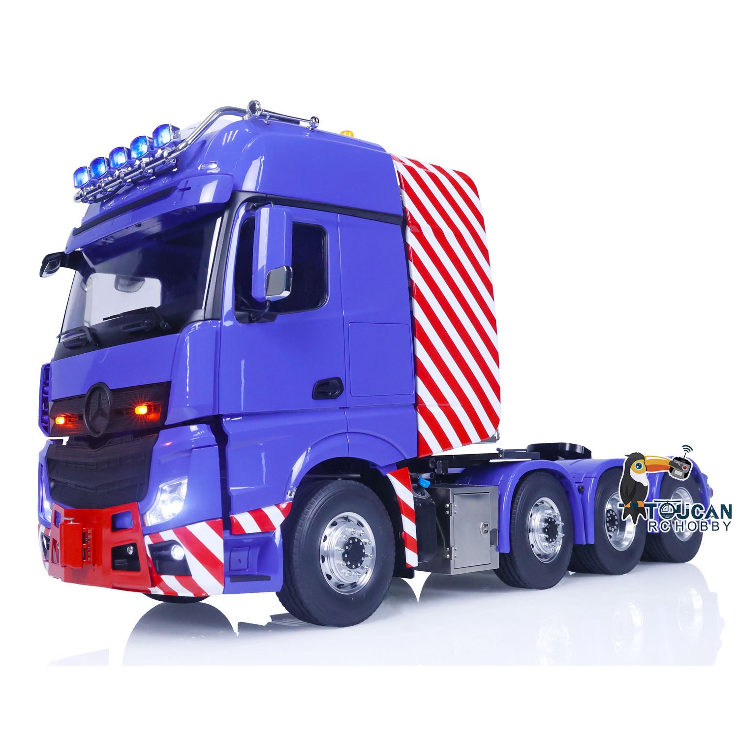 1/14 Scale LESU 8X8 RC Tractor Truck with 3-Speed Transmission - Remote Control Construction Vehicle Model with Equipment Rack & Decorative AC - Perfect for Construction Site Play, Off-Road Adventure & RC Hobby Enthusiasts
