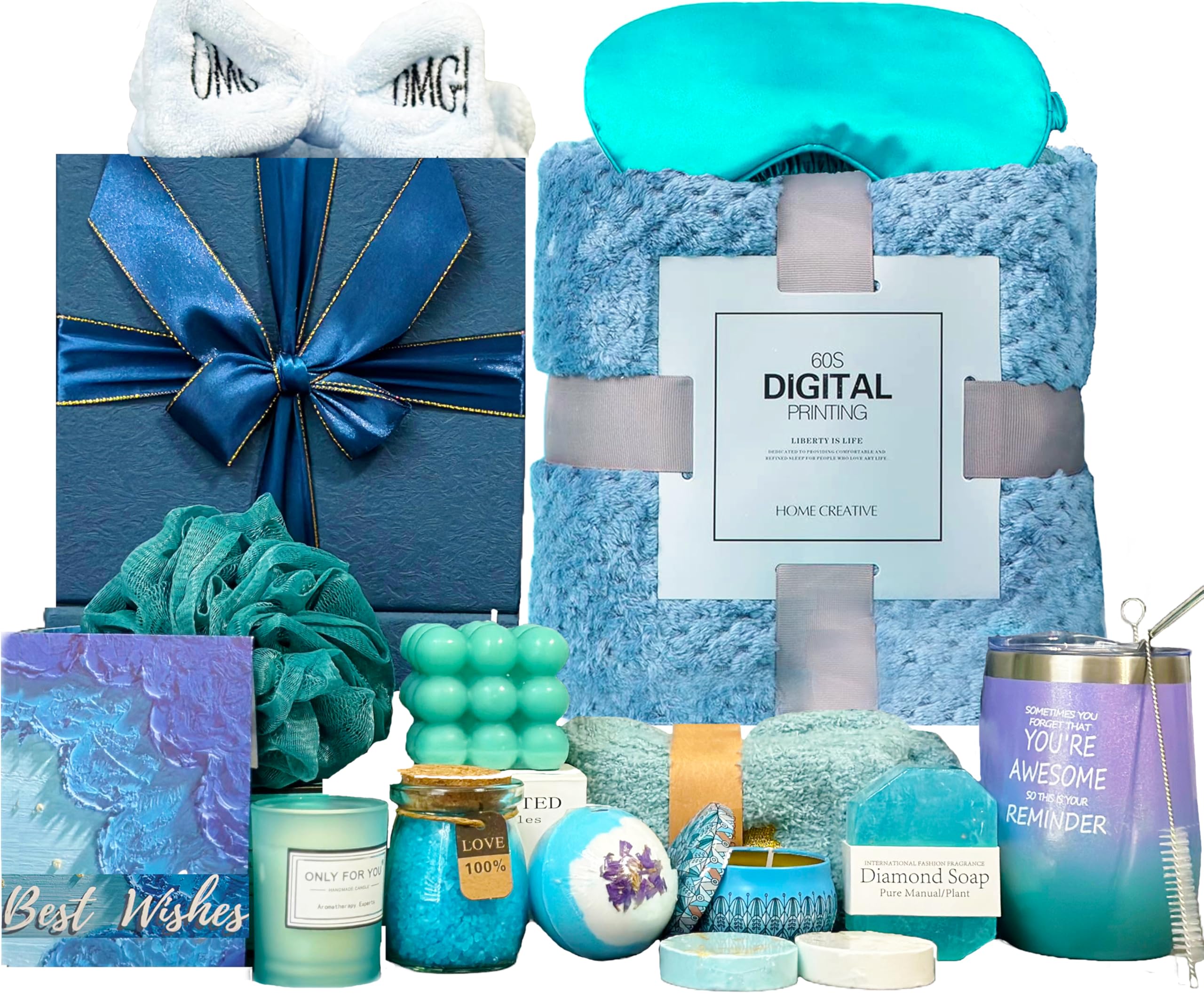 18-Piece Get Well Soon Gift Set for Women - Spa Care Package with Cozy Blanket, Perfect for Relaxation - Unique Birthday, Mother's Day Gifts for Mom, Sister, Wife & Best Friend - Ideal for Recovery, Self-Care & Special Occasions
