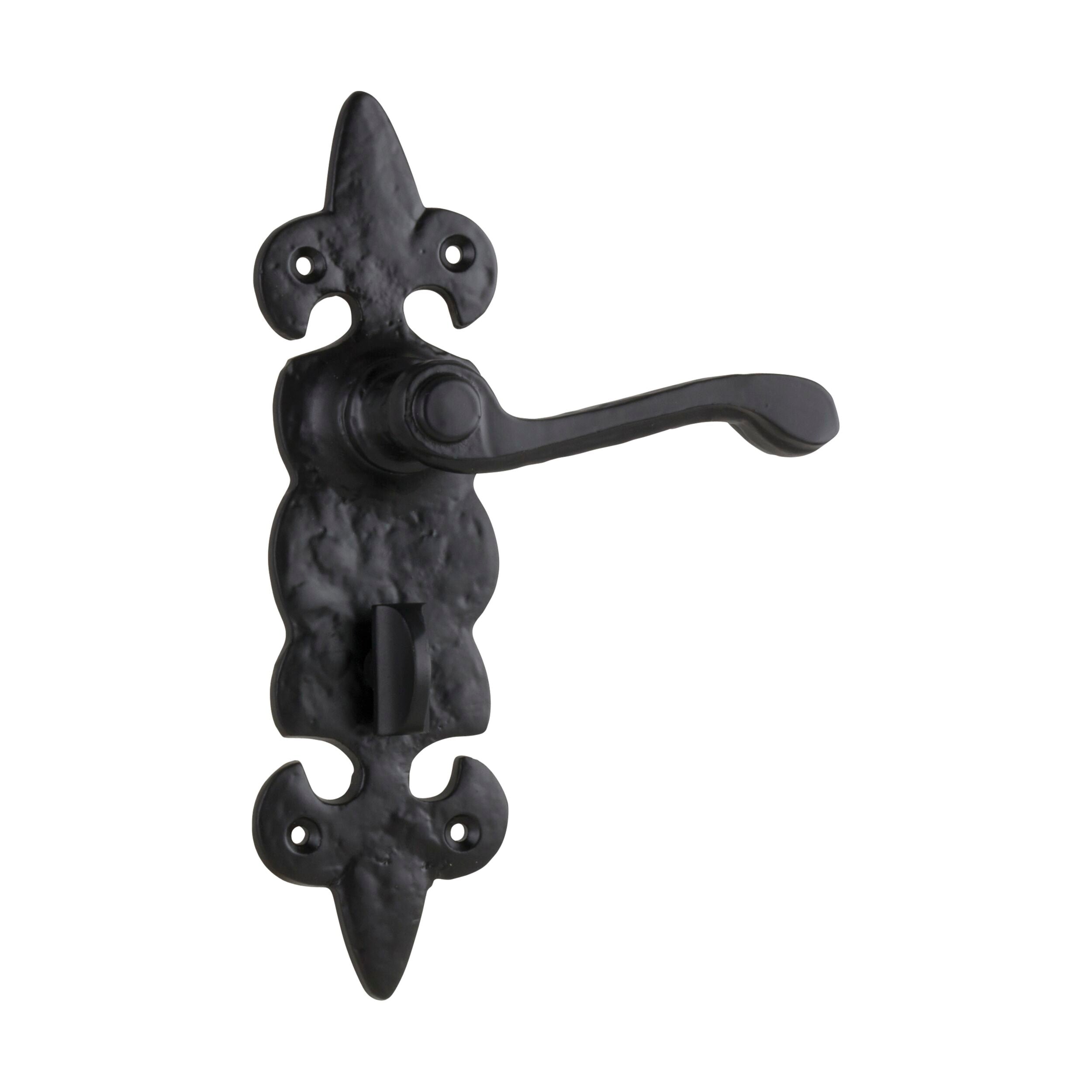 Stratford Iron Privacy Door Lever Pair - Matte Black Finish - 192mm Height x 50mm Width x 55mm Projection - Perfect for Bedrooms, Bathrooms & Private Spaces