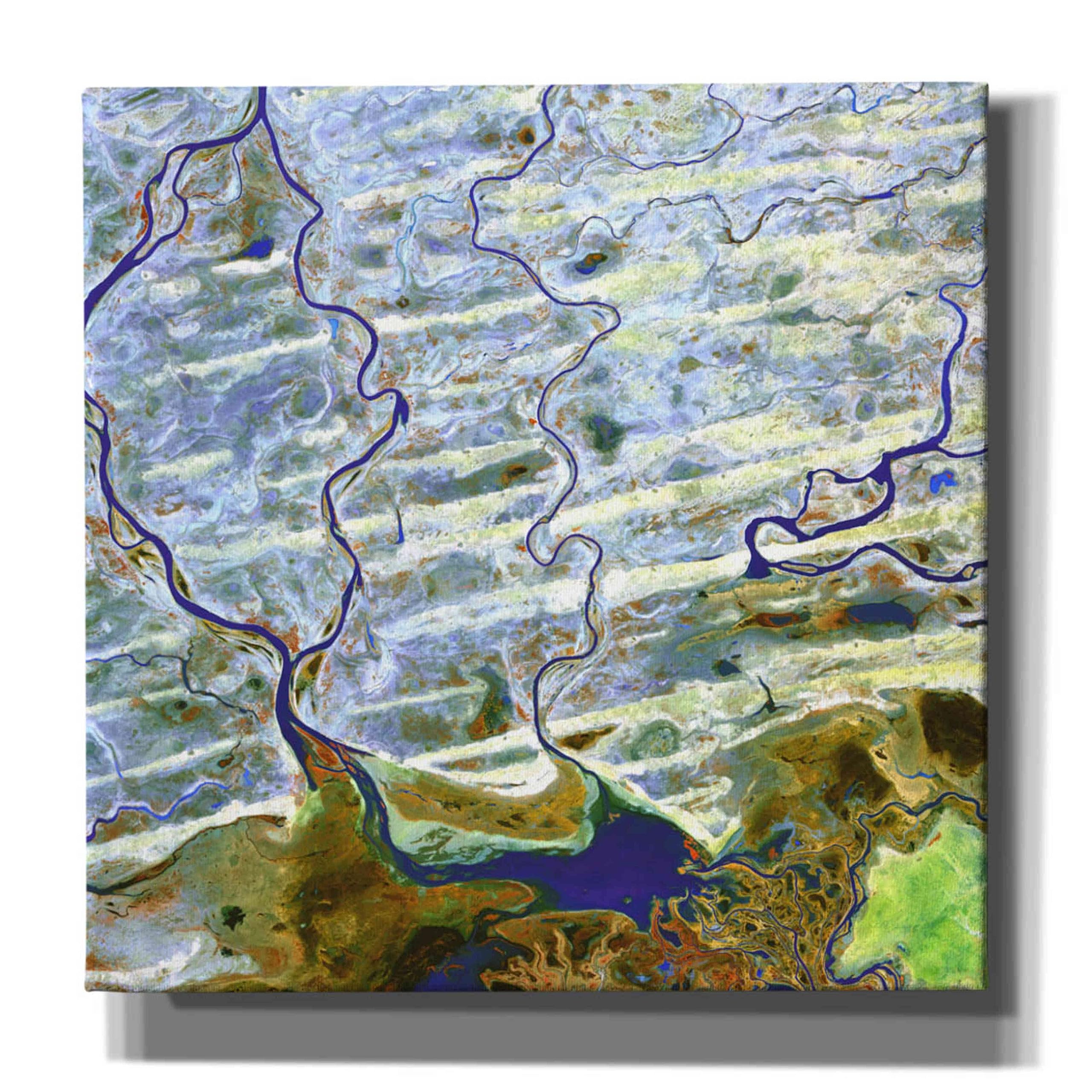 Epic Graffiti 'Earth as Art: Niger River' Canvas Wall Art Print - 26x26 Inches Modern Home Decor - Perfect for Living Room, Bedroom & Office Wall Decor