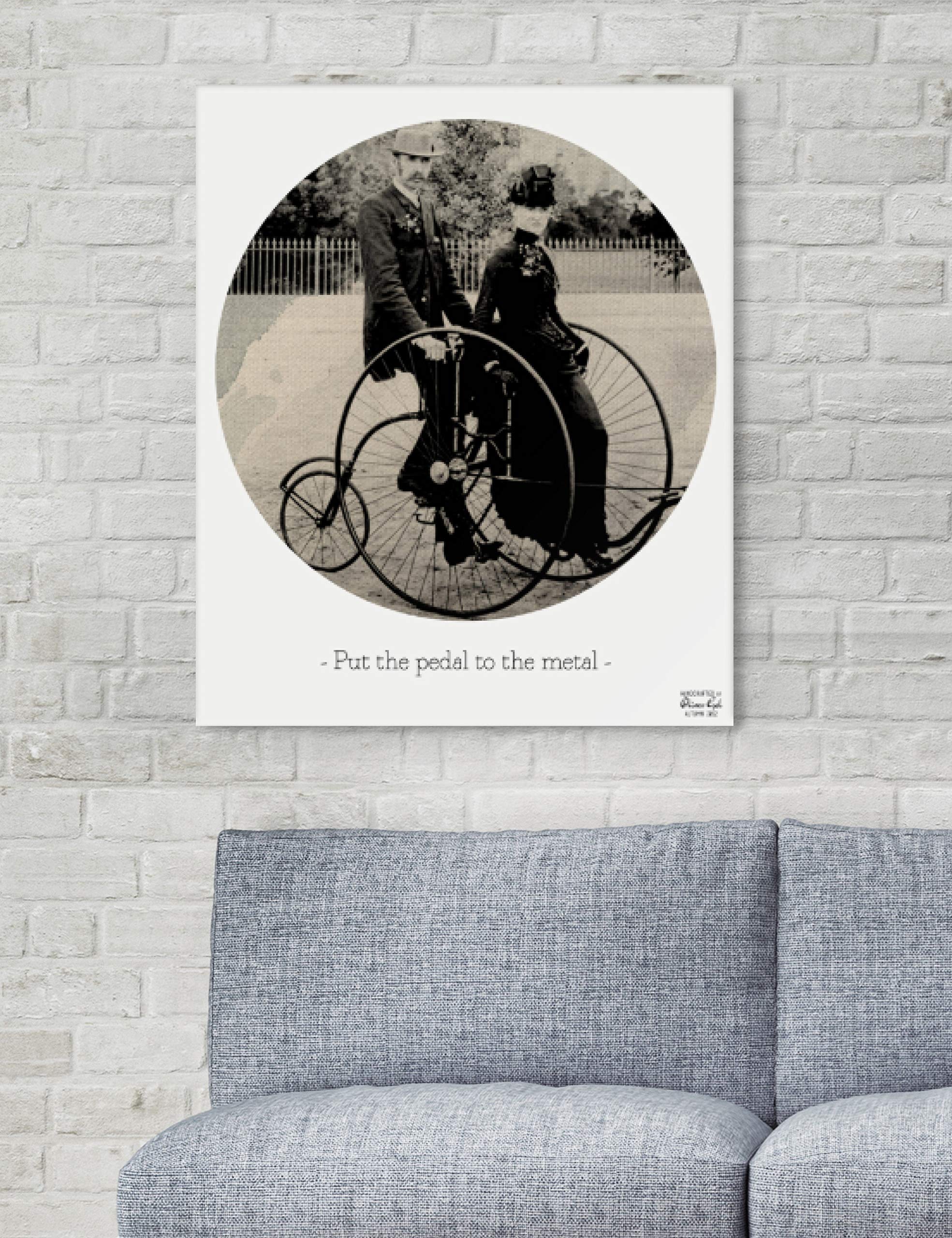 Oliver Gal Artist Co. 'Pedal to the Metal' Black & White Canvas Wall Art Print - 13x16 Inches - Modern Home Decor for Living Room, Bedroom & Office