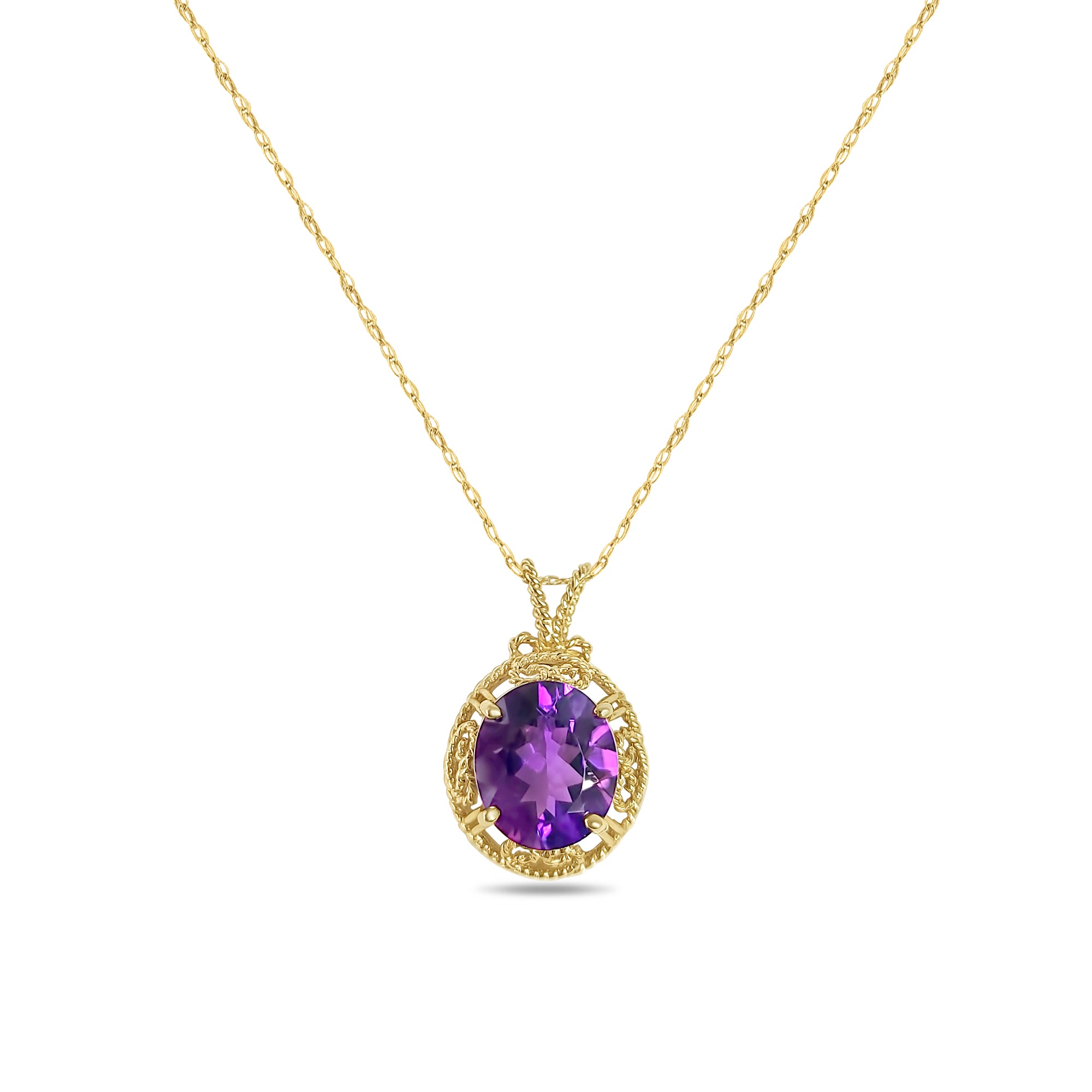 15 Carat Oval Amethyst Necklace for Women - Elegant Purple Gemstone Jewelry Gift for Birthday, Anniversary & Valentine's Day - Perfect for Evening Parties, Weddings & Special Occasions