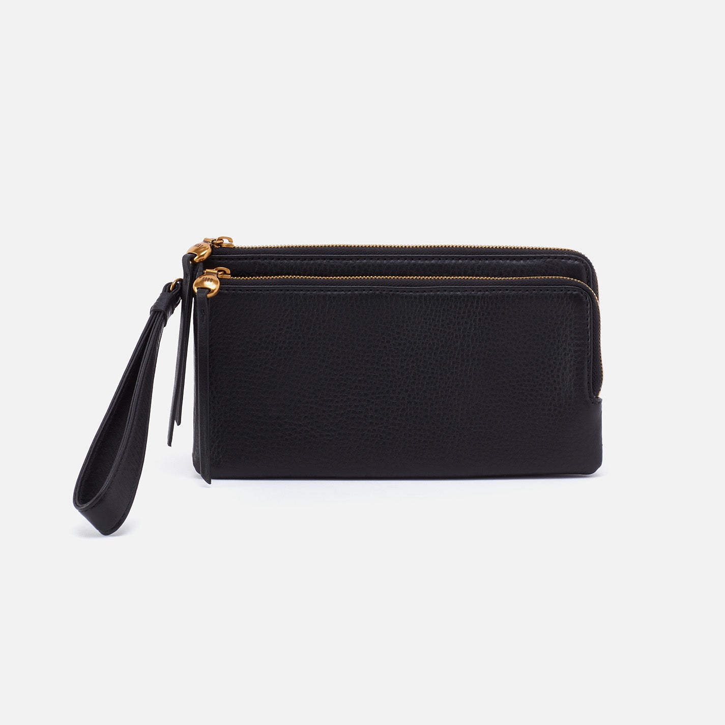 Premium Dayton Pebbled Leather Wristlet - Stylish Black Crossbody Wallet for Women | Perfect for Everyday Use, Travel & Shopping