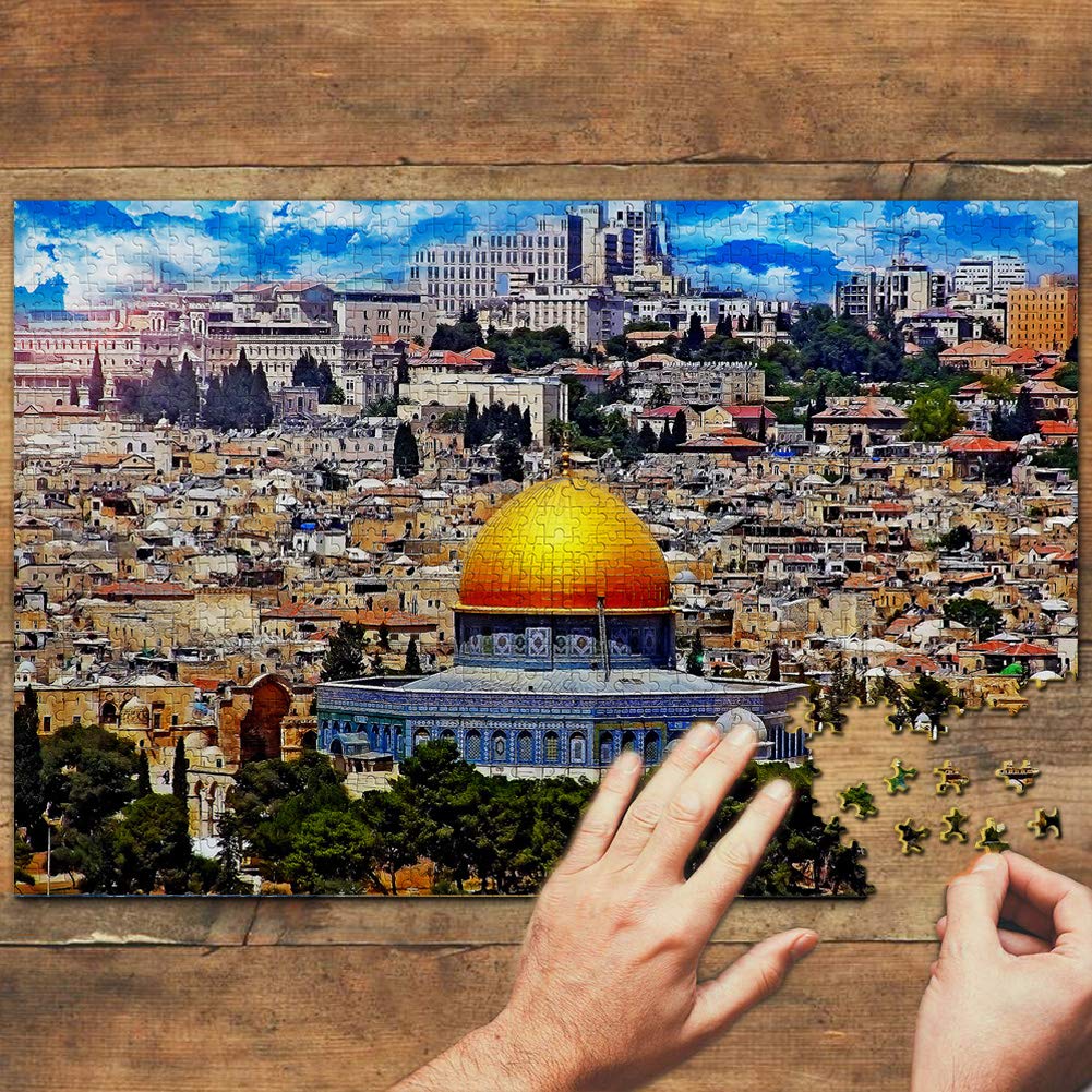 1000 Piece Israel Jigsaw Puzzle - Old City of Jerusalem Wooden Travel Souvenir - Perfect for Adults, Home Decor & Educational Gifts