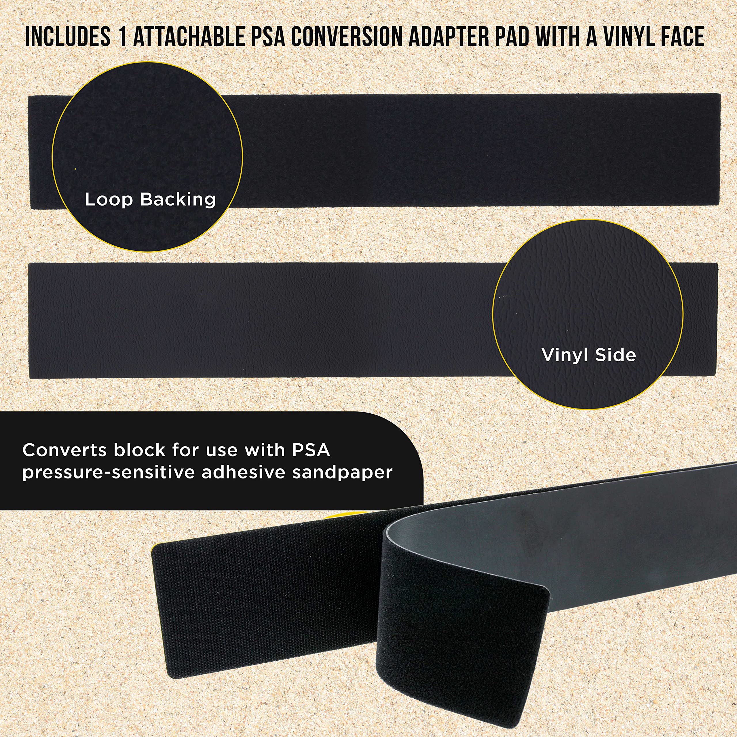 Dura-Gold Pro Series Firm & Flex Longboard Hand Sanding File Block with Hook & Loop Backing & PSA Adapter Pad - Compatible with Continuous Rolls & Sandpaper Sander Sheets - Flexible Sanding for Contoured Surfaces - Perfect for Auto Body, Woodworking & DIY Projects