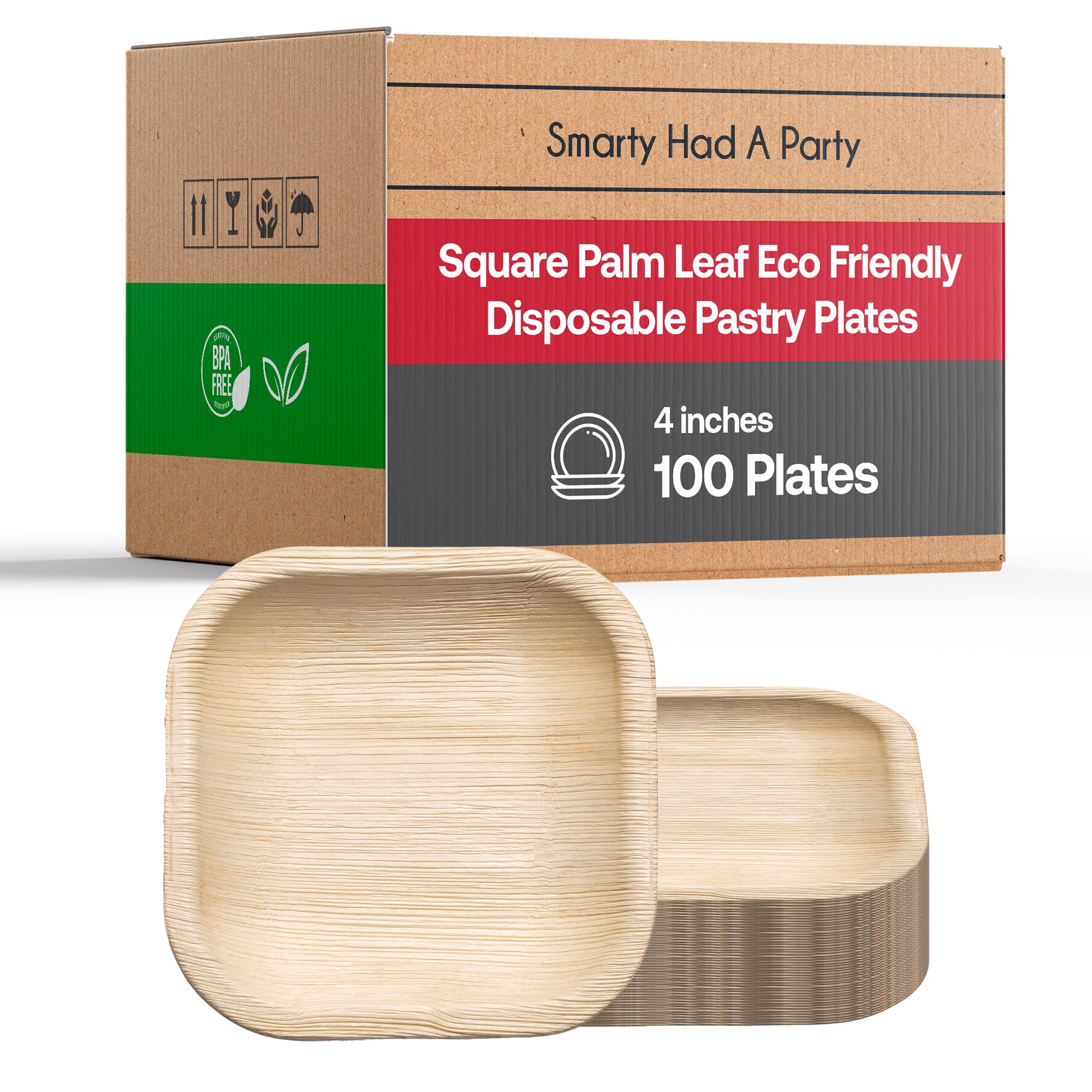 Smarty Had A Party Eco-Friendly Palm Leaf Disposable Dinner Plates - 100% Biodegradable & Compostable 4