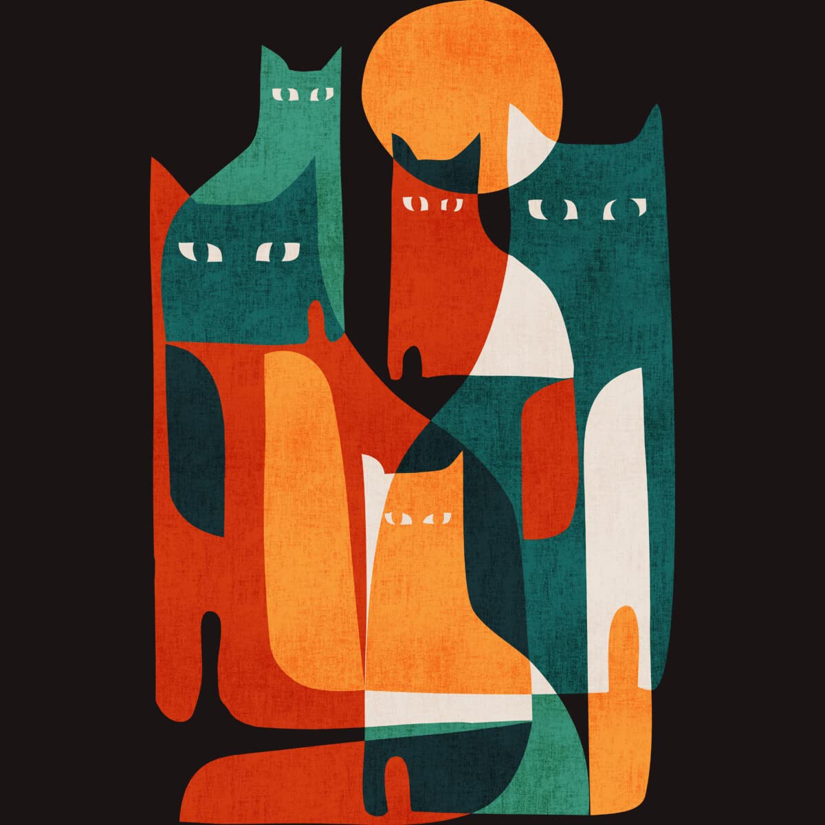 Design By Humans Men's Cat Graphic T-Shirt - Funny Feline Print Cotton Tee for Casual Wear & Cat Lovers