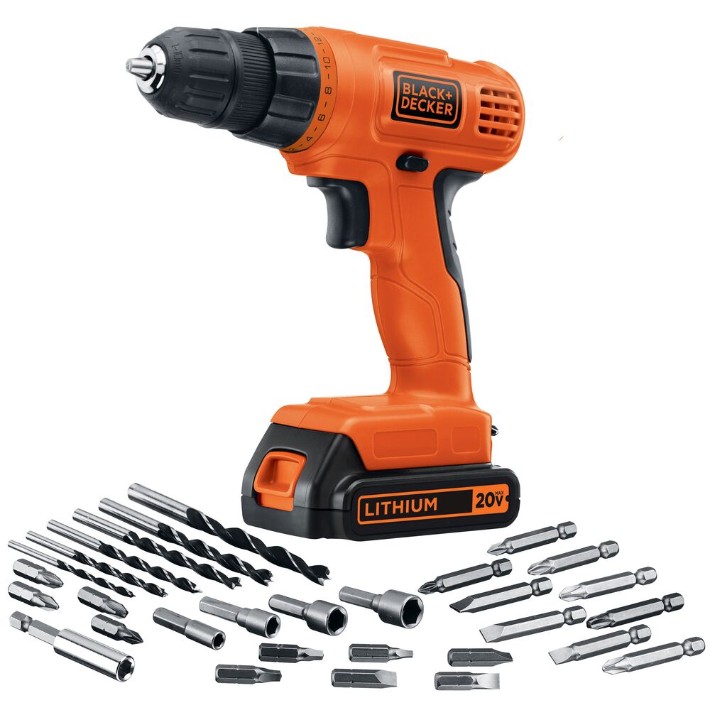 20V MAX* POWERECONNECT Cordless Drill Driver Kit with 30-Piece Bit Set, 1.5Ah Battery & Charger - Perfect for DIY Home Projects, Woodworking, and Professional Construction Work (LD120V MAX*A)