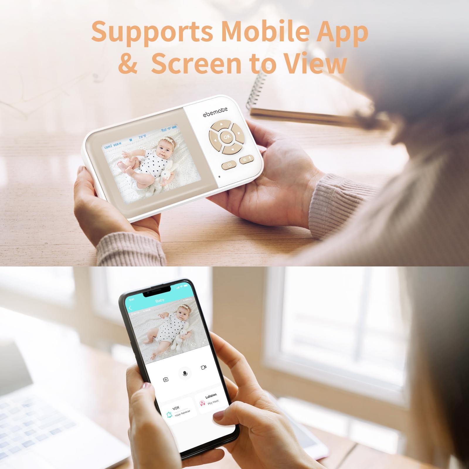 EBEMATE Baby Monitor with 2.8