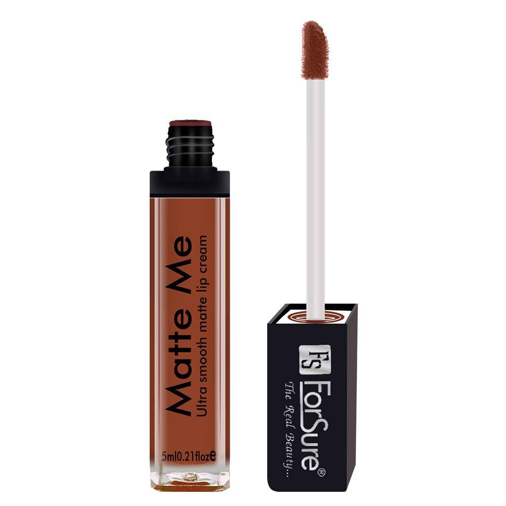 ForSure® Ultra Matte Liquid Lipstick - Long Lasting 12 Hour Wear, Transferproof & Waterproof - Rust Brown Liquid Lip Color - Perfect for Parties, Weddings & Everyday Makeup Looks
