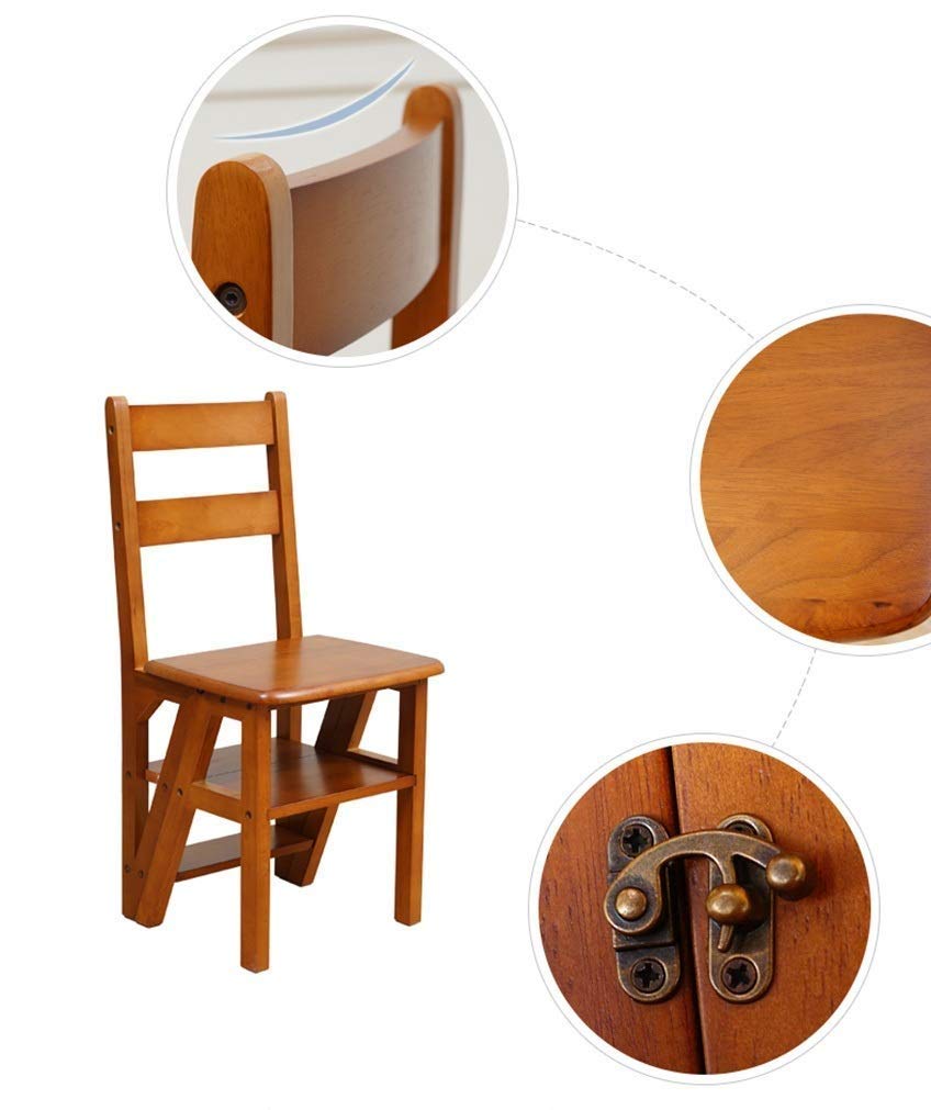 KAZUP 4-Step Folding Step Stool - Dark Walnut Multifunctional Ladder Stool for Home, Kitchen, Shoe Rack & Flower Stand - Compact Space-Saving Design for Small Apartments, Bathrooms and Closets