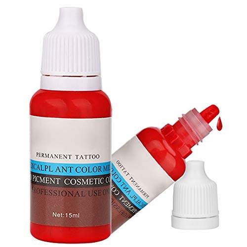 Professional Tattoo Ink Set - 15ml/Bottle for Eyebrow, Lip & Eyeliner - Permanent Cosmetic Pigment Colors - Makeup Artist Tool Kit (Great for Microblading, Permanent Makeup & Beauty Salon Use)