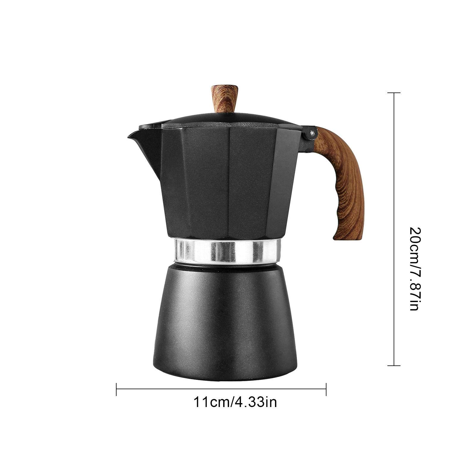 Italian Stovetop Espresso Maker - 150/300ML Moka Pot Coffee Percolator for Gas & Electric Stoves - Aluminum Espresso Machine for Home, Office & Camping Use