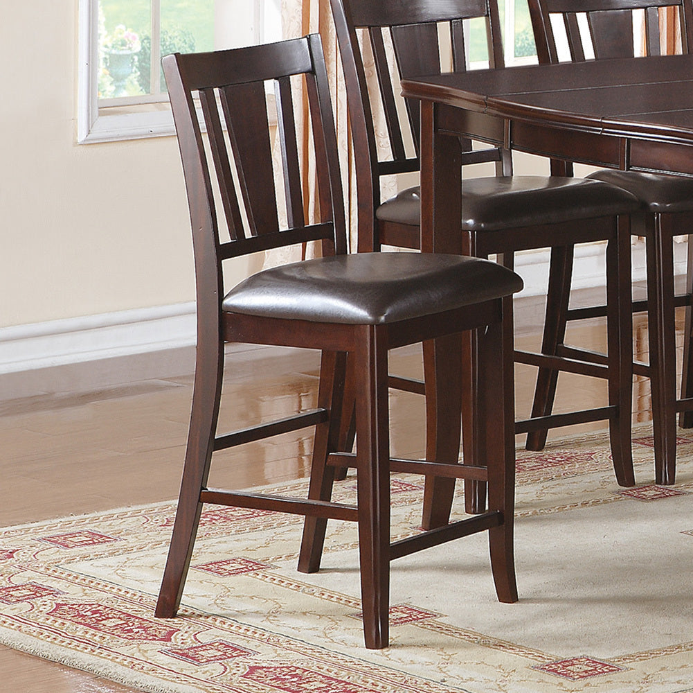 Dark Brown Darrell Upholstered Counter Height Bar Stools - Set of 2 Kitchen Island Chairs for Dining Room & Breakfast Nook