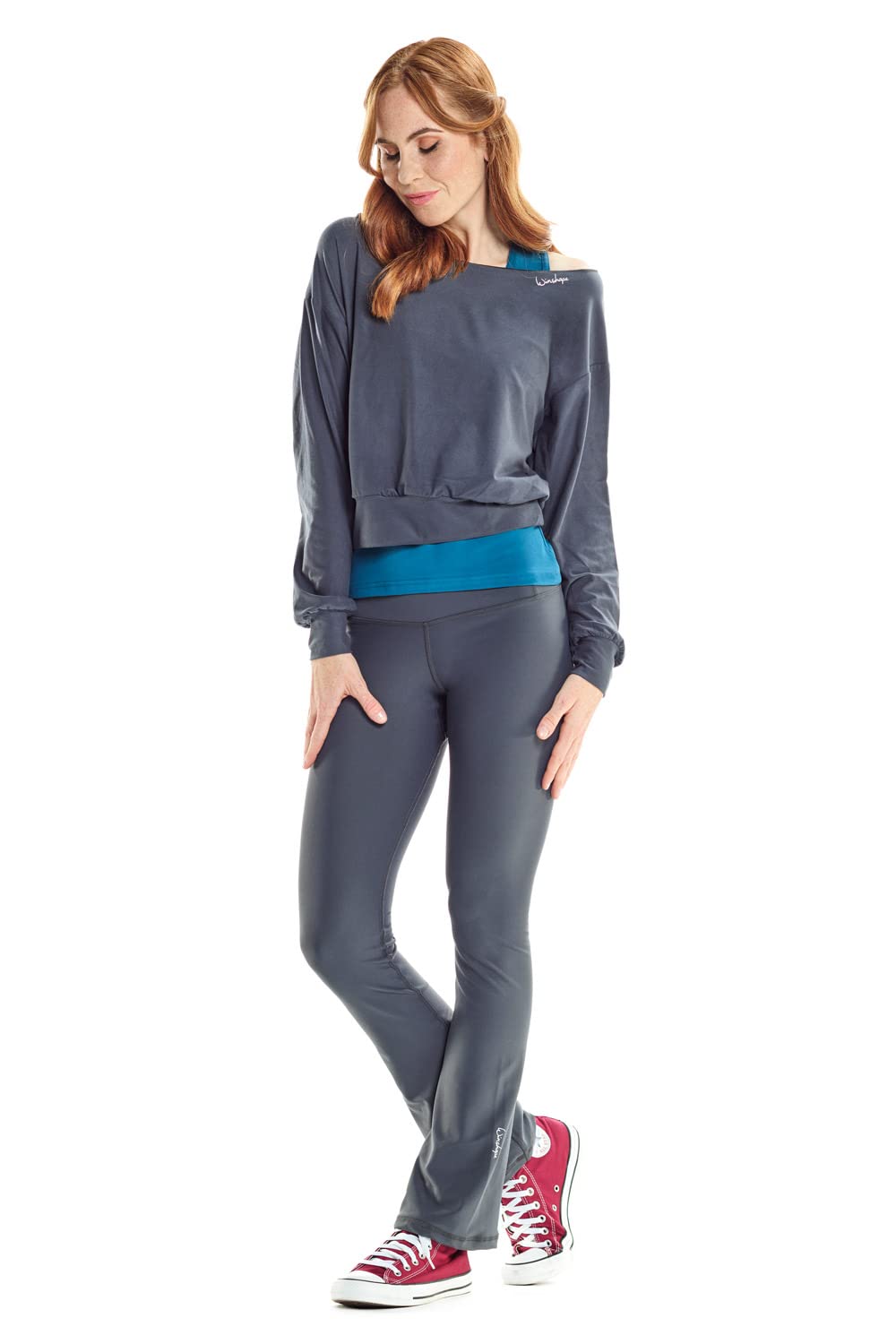 WINSHAPE Women's Yoga Shirt - Breathable Workout Top for Yoga, Pilates & Gym - Comfortable Stretchy Fitness Tee for Women's Activewear