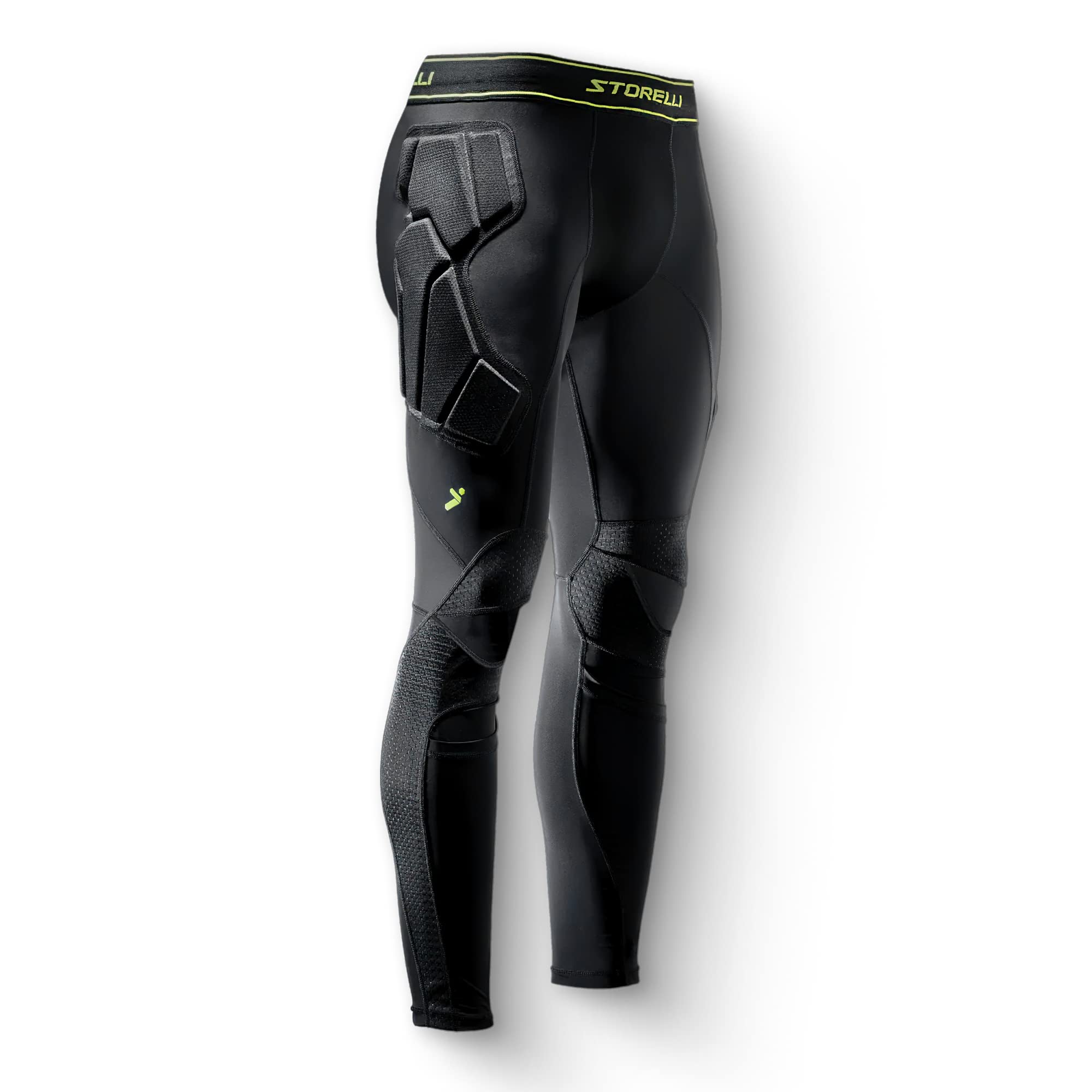 Storelli BodyShield Goalkeeper Leggings 3 - High-Impact Protection Soccer Pants with Moisture-Wicking & UV-Resistant Fabric for Youth Goalkeepers | Black | Youth Large | Perfect for Training, Matches & Outdoor Sports
