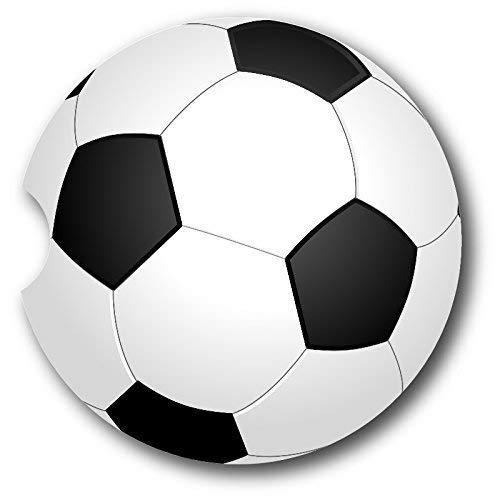 Premium Soccer-Themed Sandstone Car Coasters Set of 2 - Absorbent & Non-Slip Drink Coasters for Cars, Trucks & SUVs - Perfect Gift for Soccer Fans & Sports Enthusiasts