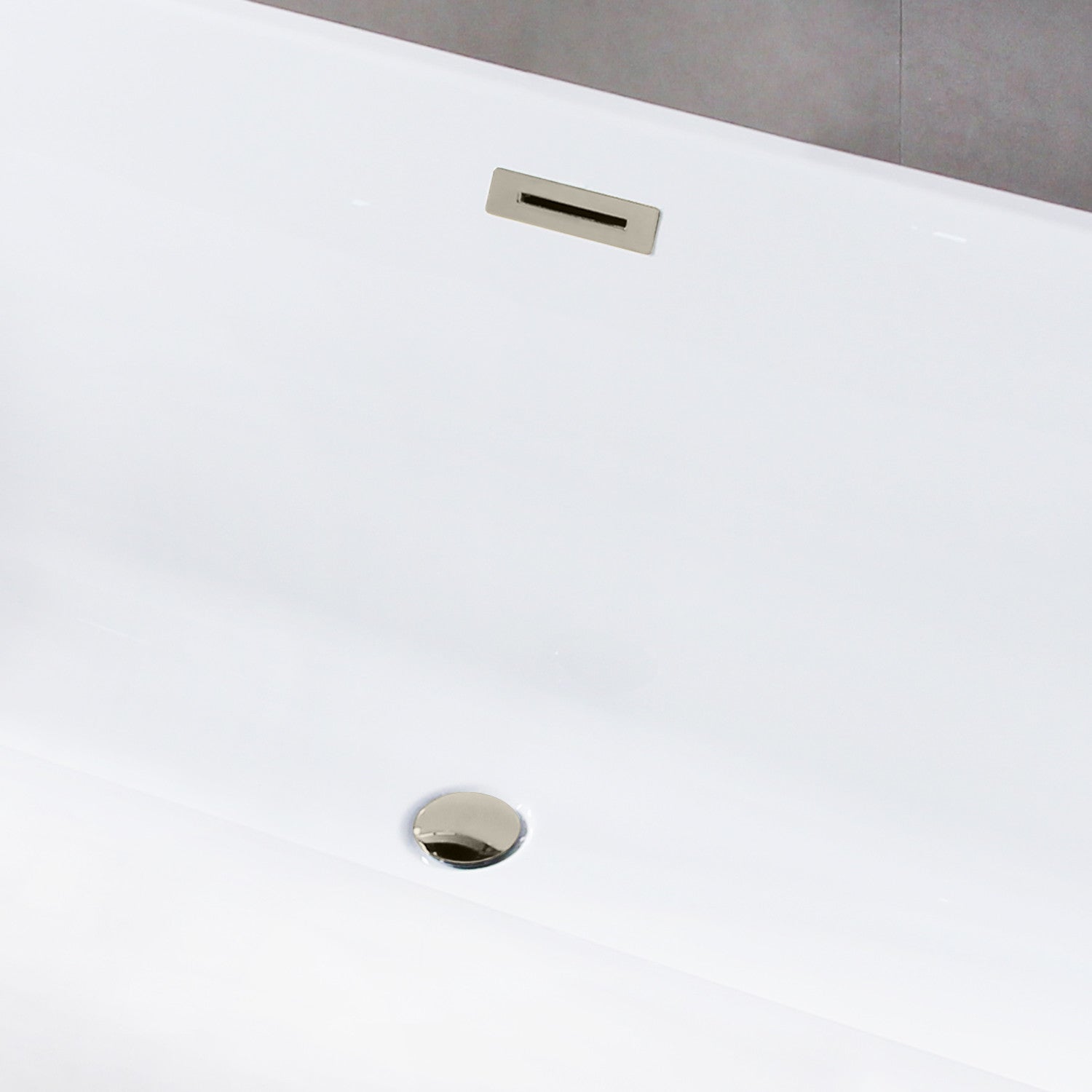 Aqua Eden 59-Inch Acrylic Freestanding Bathtub - White Glossy Finish with Polished Nickel Drain - Double Ended Rectangular Soaking Tub for Luxury Bathroom & Spa Relaxation at Home