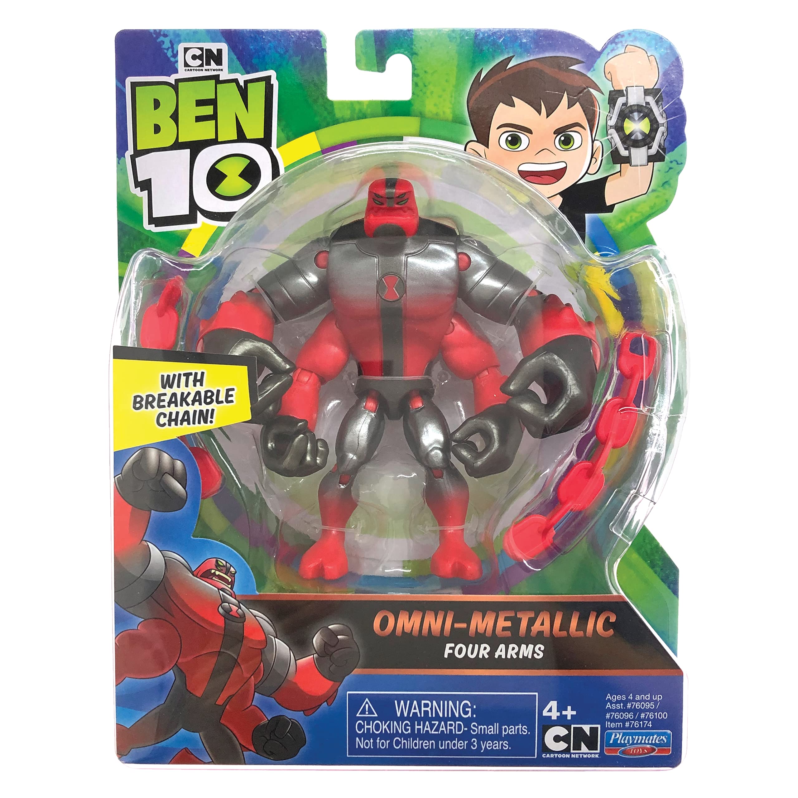 Ben 10 BEN66B10 Metallic Four Arms Action Figure - Collectible Toy for Kids, Perfect for Playtime & Display | Great Gift for Ben 10 Fans