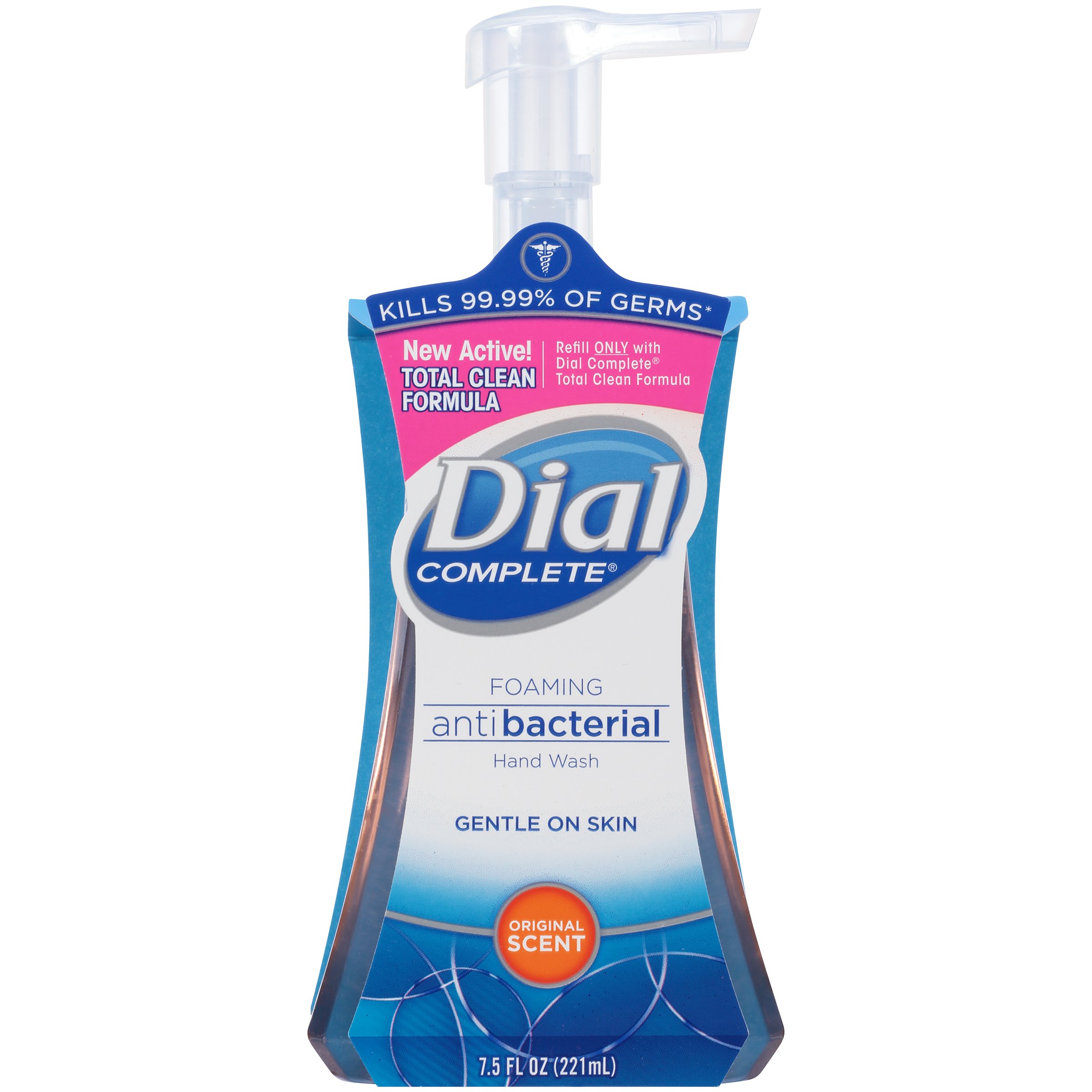 Dial Complete Antibacterial Foaming Hand Wash - Original Scent, 7.5 fl oz | Kills 99.9% Germs | Gentle on Skin | Perfect for Bathrooms, Kitchens & Office Use