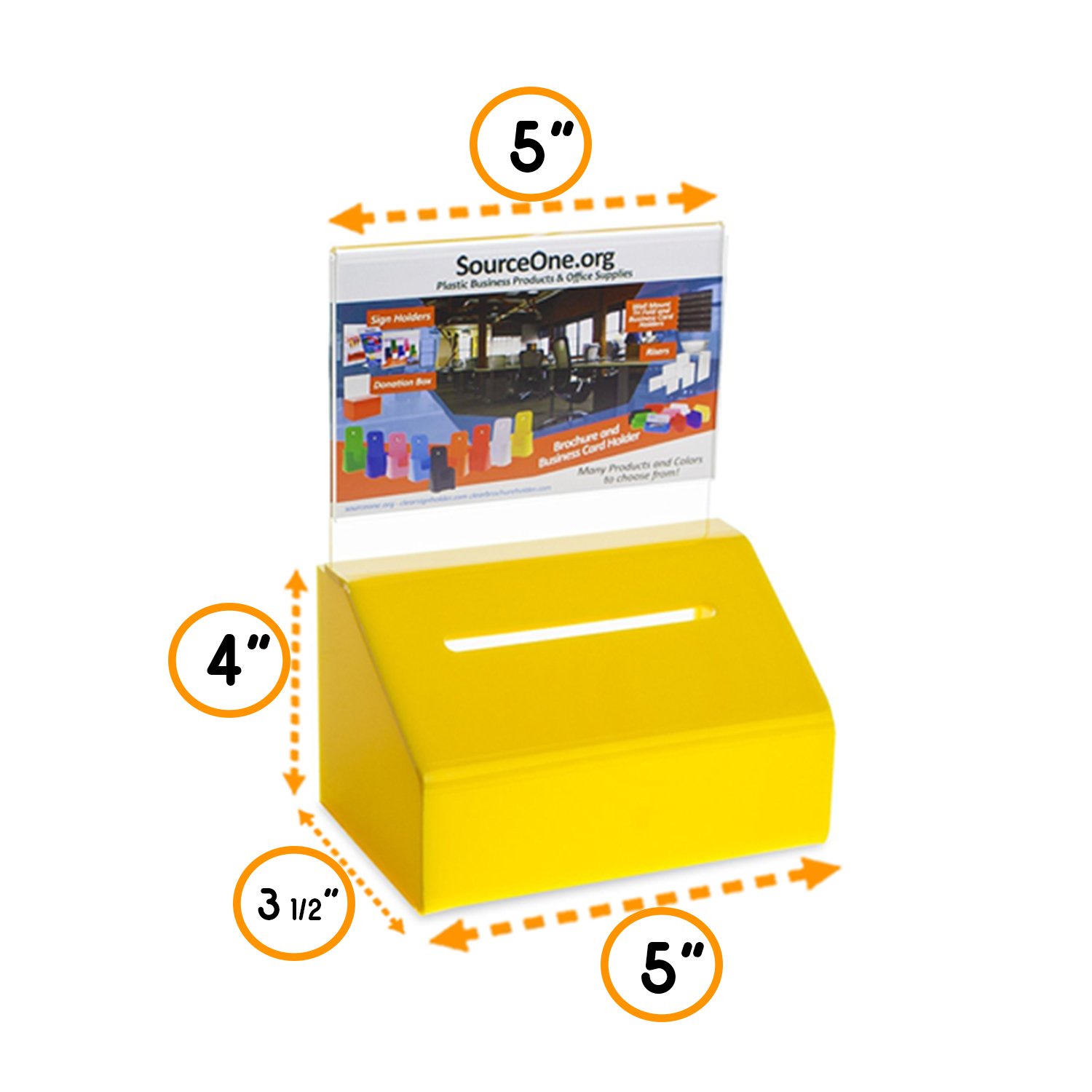 Heavy Duty Acrylic Donation Box with Lock & Sign Holder - Secure Ballot Box for Voting, Fundraising, Events & Charity Collections