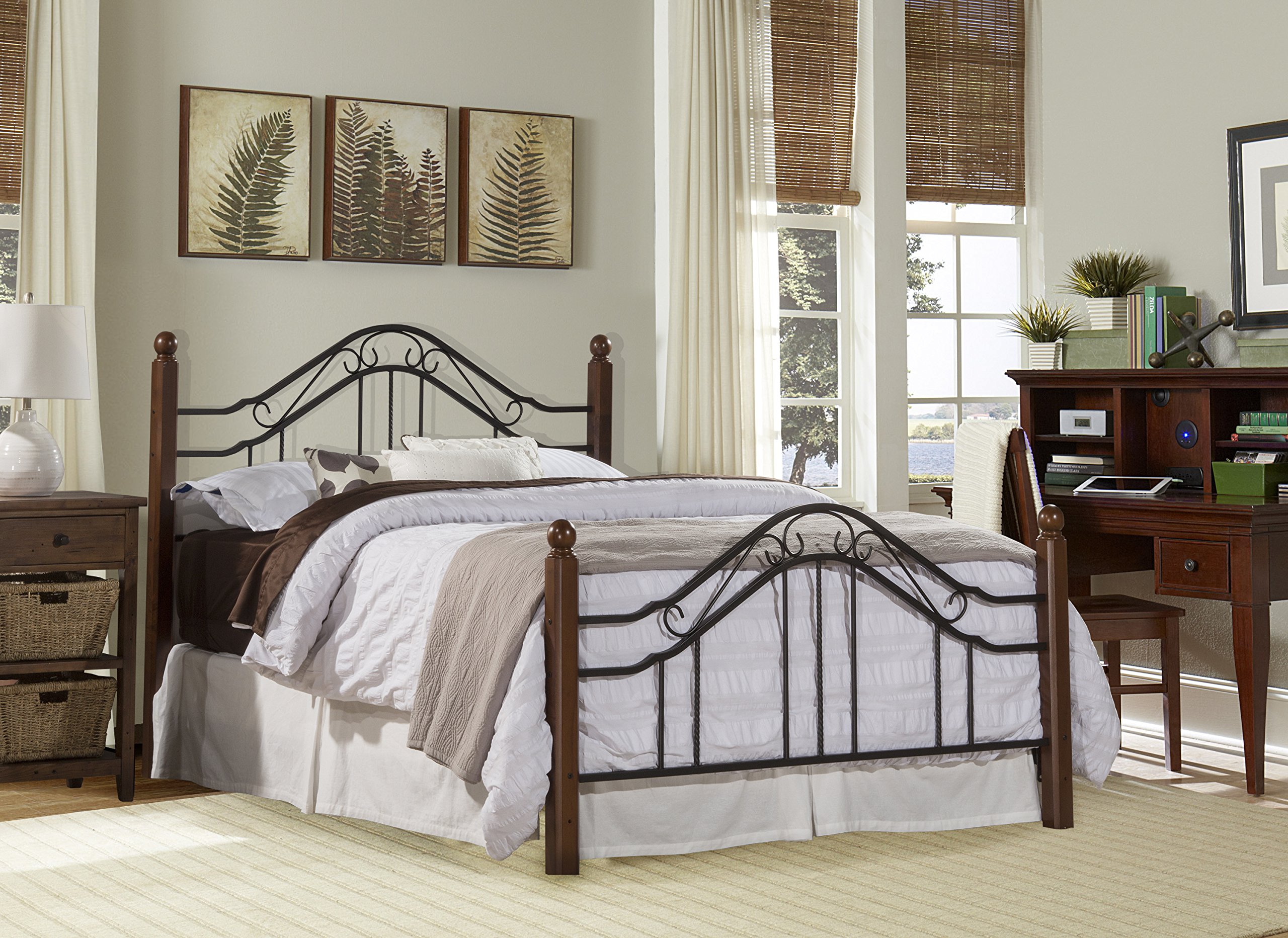 Hillsdale Furniture Madison Full Size Bed Frame with Rails - Textured Black Finish for Modern Bedroom Decor