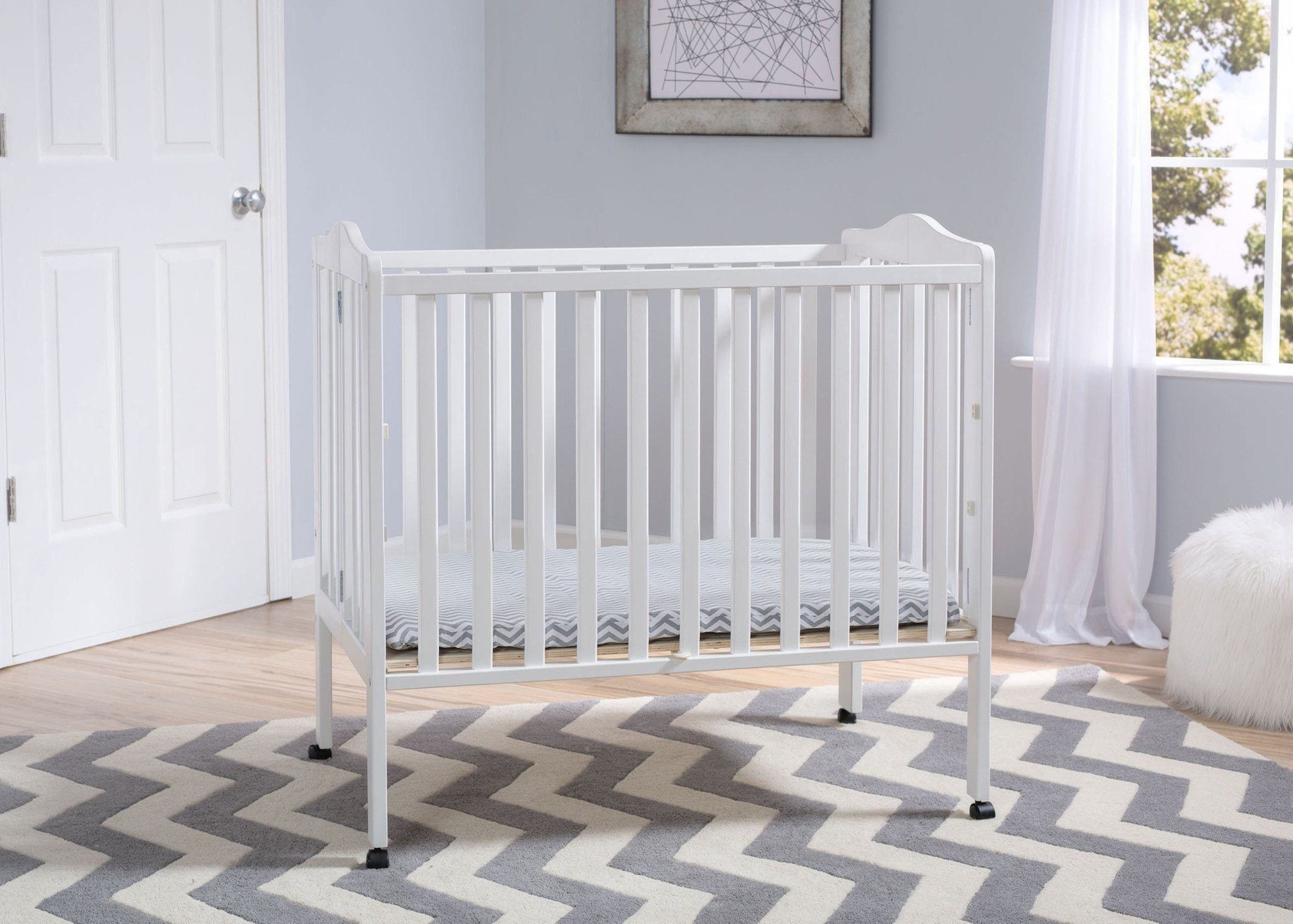 Portable Folding Crib with Mattress - Lightweight Travel Baby Bed for Home & Nursery | Perfect for Travel, Camping & Grandparents' House