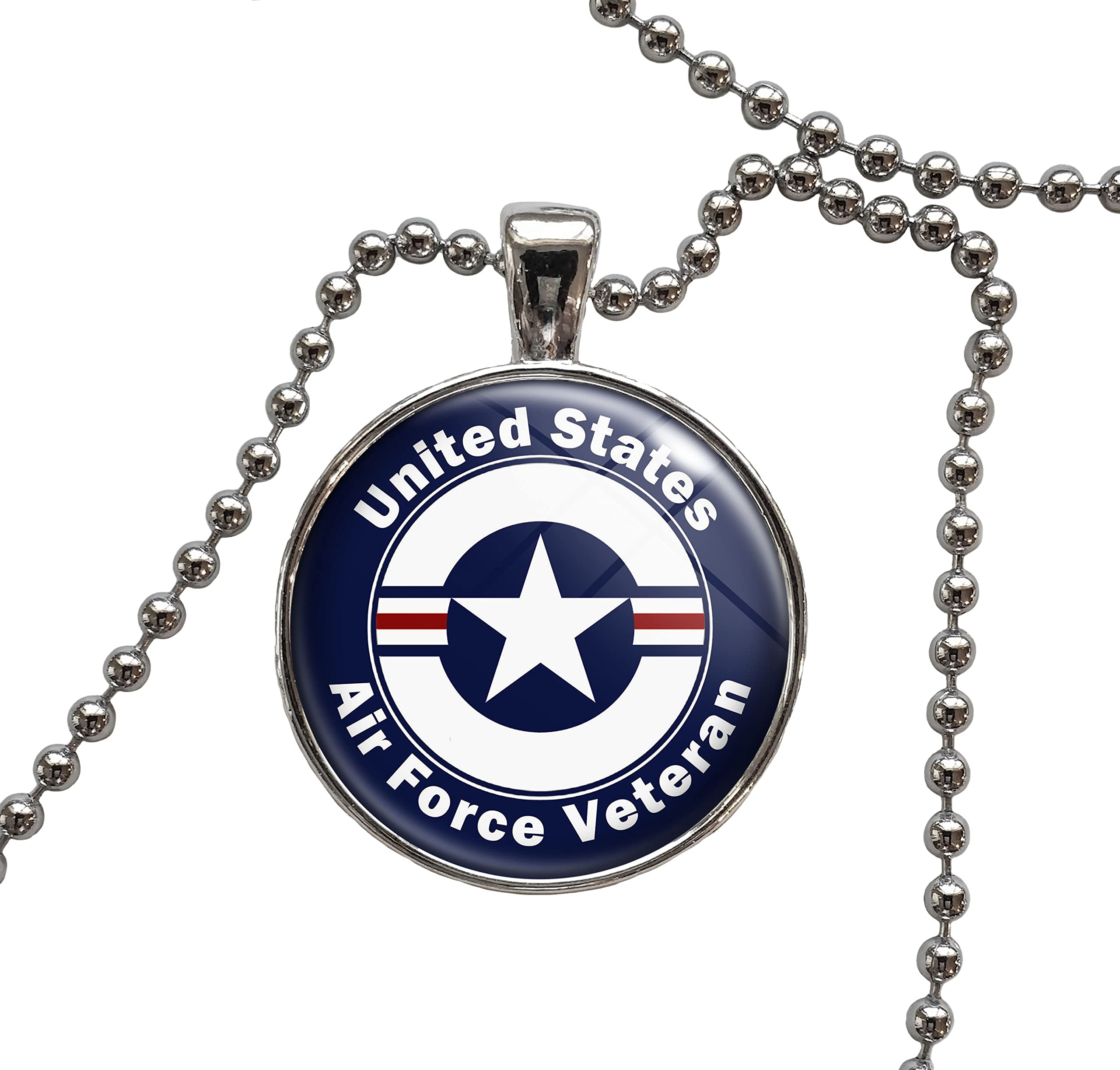 Authentic United States Air Force Veteran Pendant Necklace - Military Appreciation Gift for Veterans & Active Duty - Perfect for Memorial Day, Veterans Day & Military Ceremonies