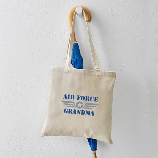 Air Force Grandma Tote Bag - Natural Canvas Reusable Shopping Bag for Military Moms & Grandmas | Grocery, Beach & Everyday Use