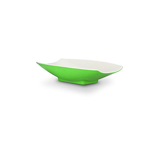 Bon Chef 53701-2Tone Lime Melamine Mixing Bowl Set - Durable 2-Tone Lime/White Salad Bowl for Kitchen, Restaurants & Outdoor Picnics - BPA-Free, Lightweight & Shatterproof Serving Bowl