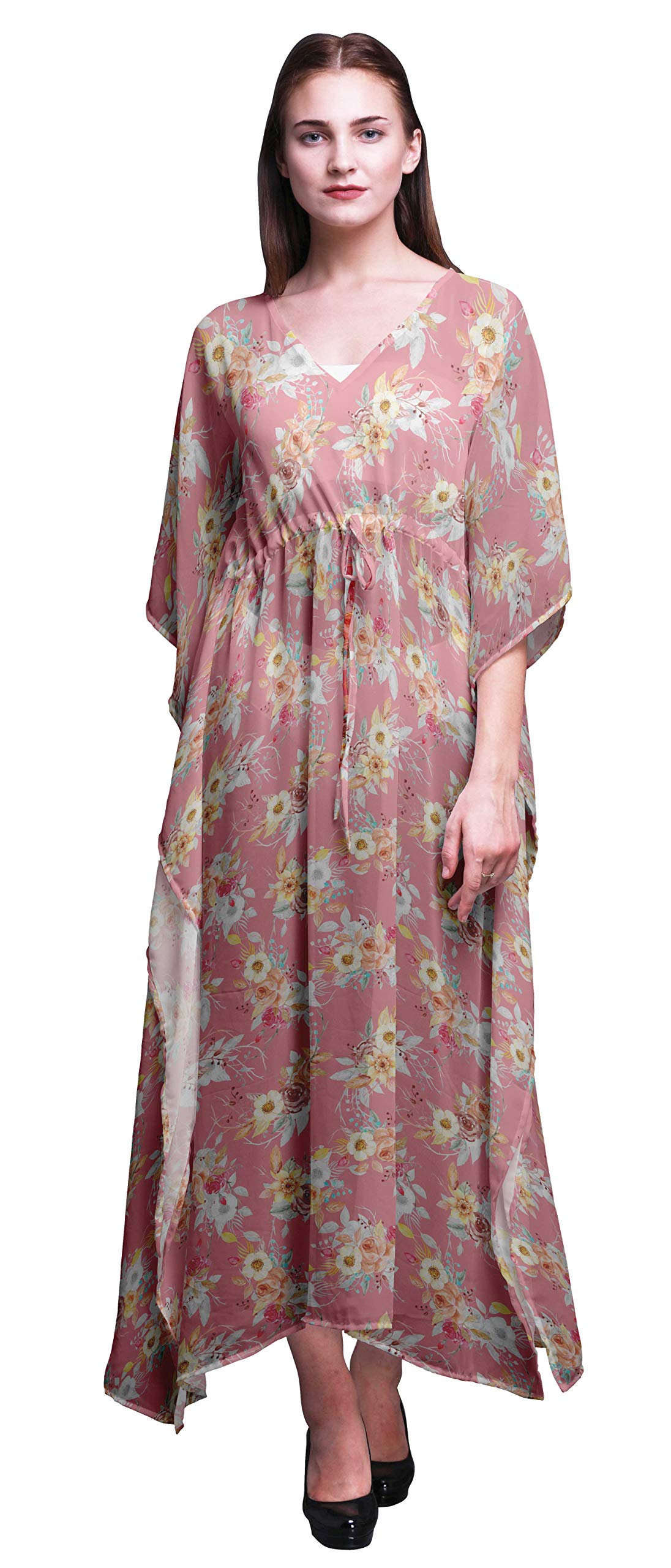 Bimba Beach Kaftan - Women's Flowy Maxi Dress Cover Up | Long Summer Kimono Style Bikini Coverup for Pool, Beach & Vacation Wear