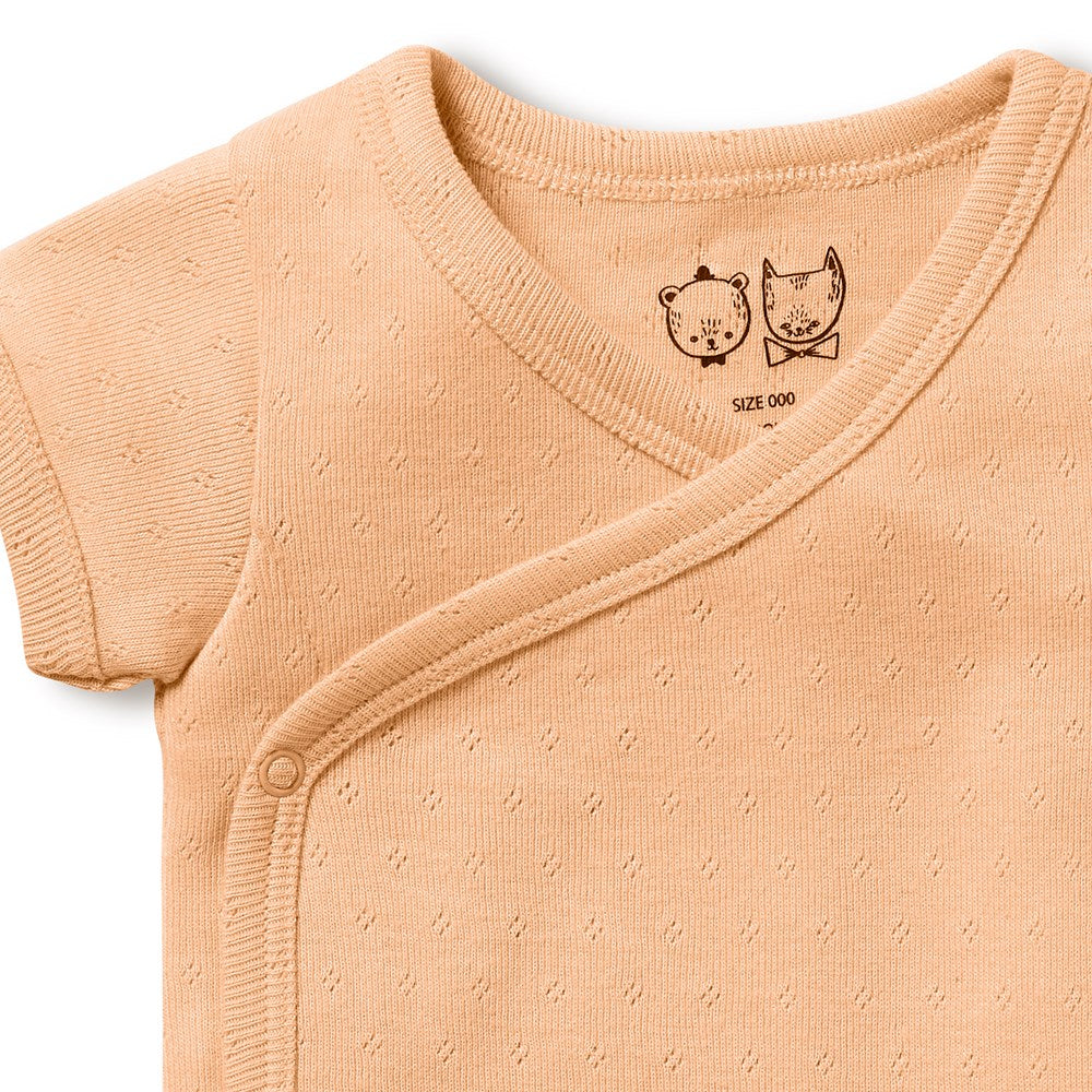 Organic Pointelle Kimono Bodysuit - Soft Breathable Baby Onesie for Newborns & Infants | Perfect for Nursery, Playtime & Photo Shoots