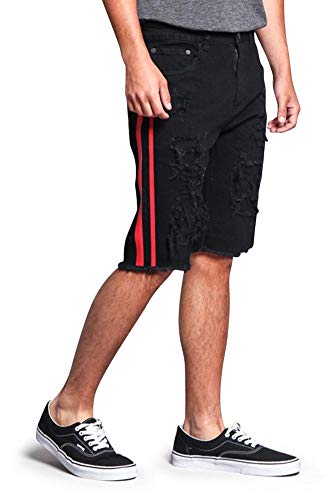 2 Stripe Ripped Black/Red