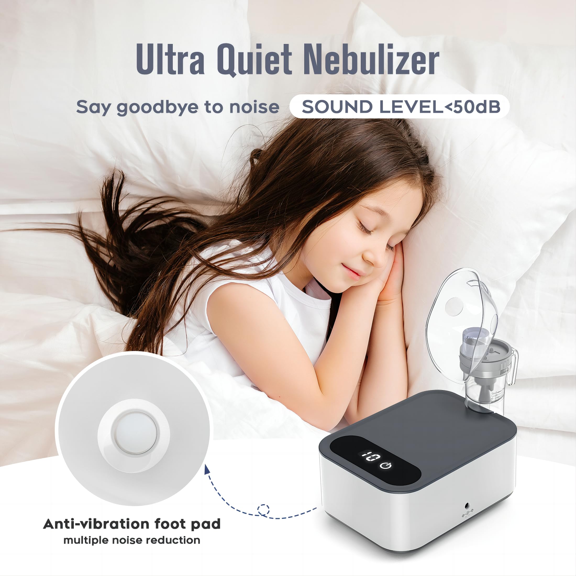 Portable Nebulizer Machine for Adults & Kids - Ochsner Connected Breathing Treatment with Mouthpiece & Mask - Perfect for Travel, Asthma, and Allergies Relief at Home or On-the-Go