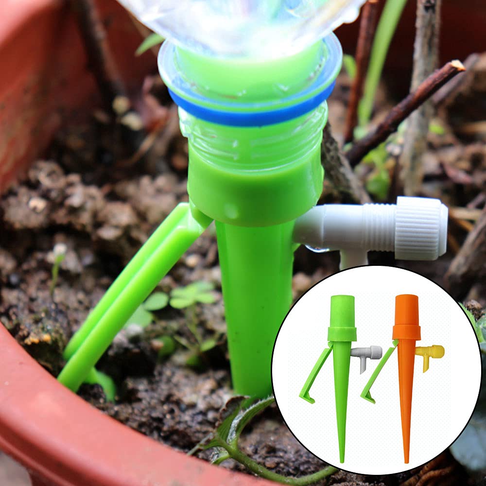 16Pcs Self Watering Spikes for Plants - Adjustable Automatic Plant Waterer with Control Valve - Indoor Outdoor Garden Watering System - Perfect for Vacation Plant Care & Drip Irrigation