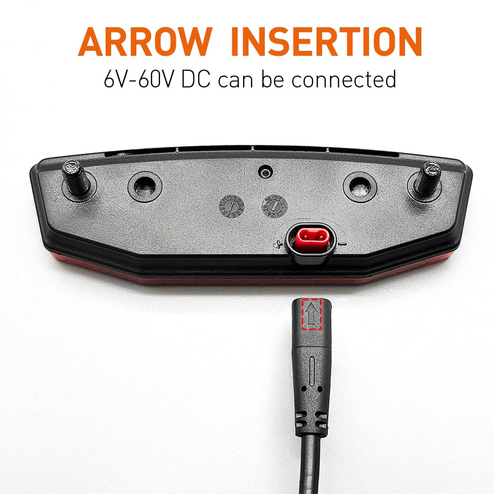 6V-60V Waterproof LED Ebike Tail Light for Night Riding Safety