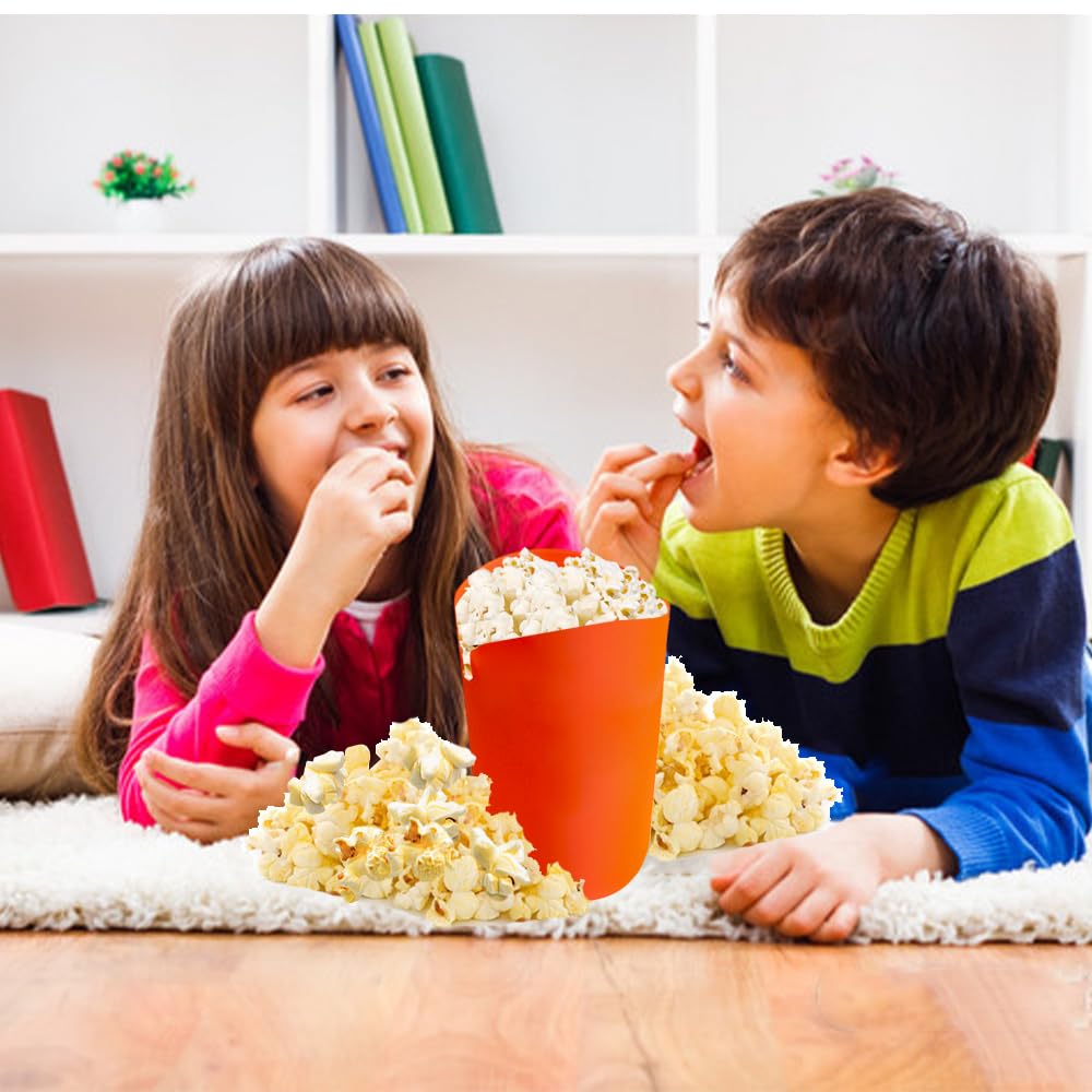 Original Microwave Popcorn Popper - Reusable Silicone Popcorn Maker with Collapsible Bowl | BPA-Free, Oil-Free Hot Air Popcorn Container (Orange, 1-Pack) - Perfect for Movie Nights, Parties & Healthy Snacking