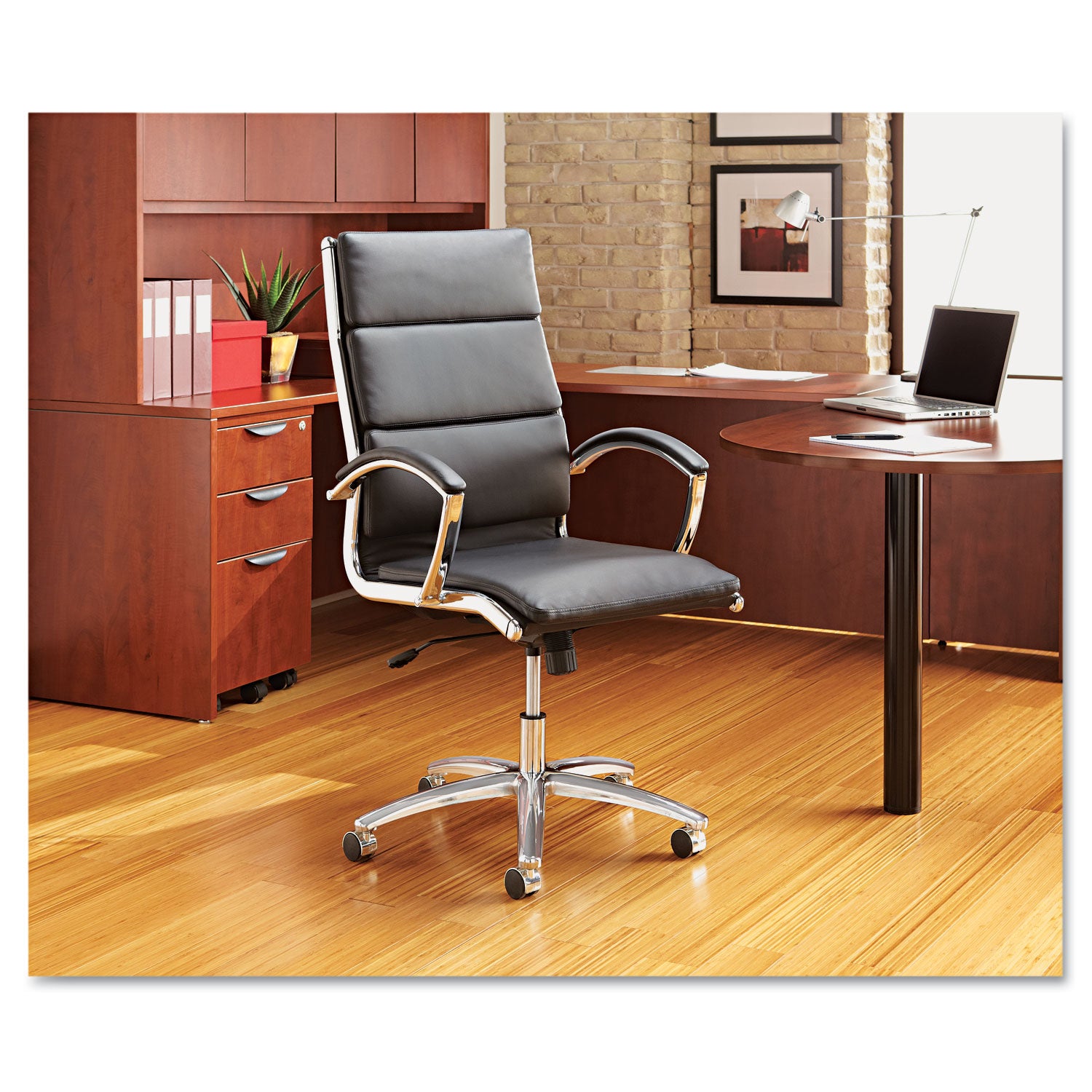 Alera Neratoli High Back Ergonomic Office Chair - Faux Leather Executive Desk Chair with Adjustable Height (17.32