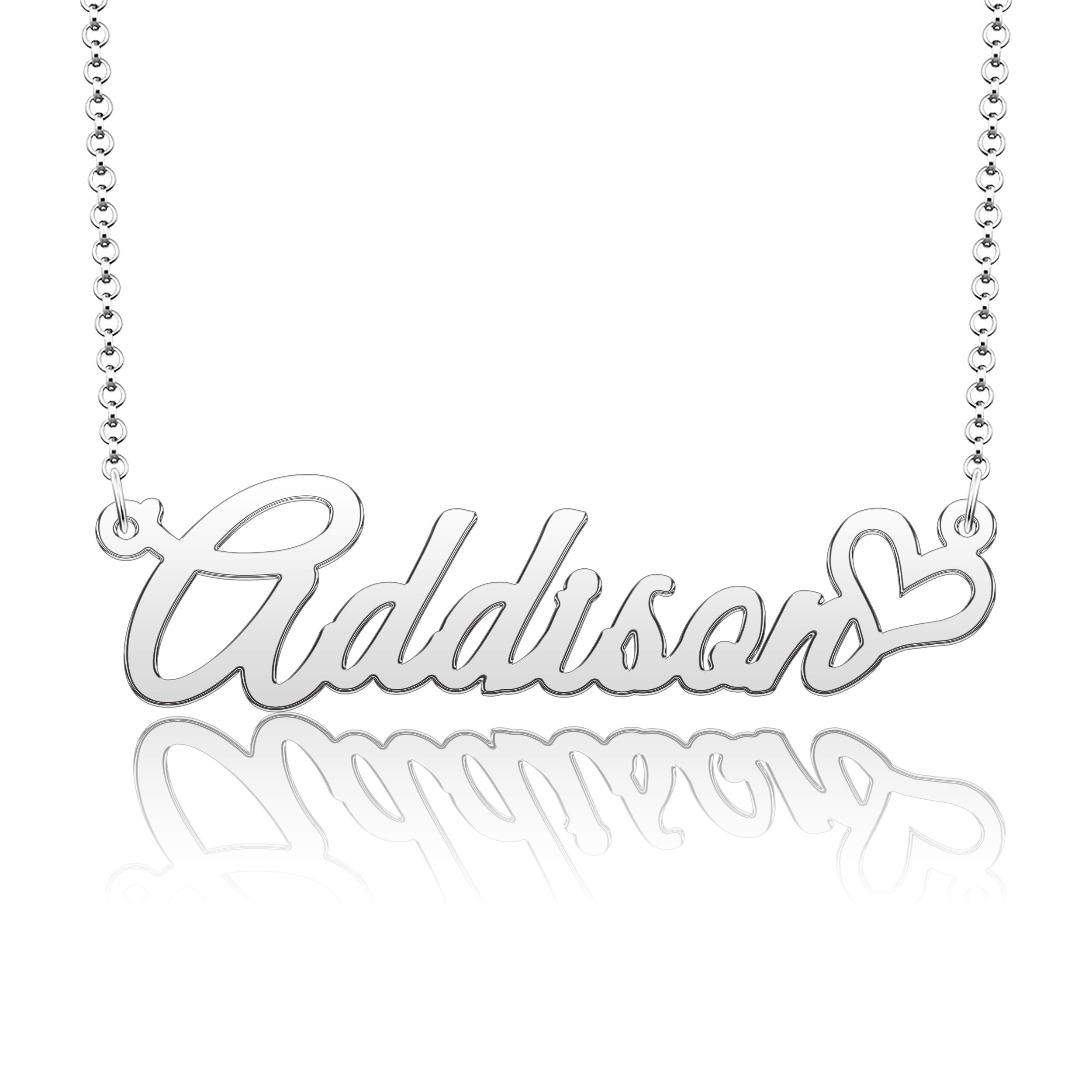 Personalized Name Necklace for Women & Girls - Heart Symbol Copper & Gold Name Jewelry - Perfect for Birthdays, Anniversaries & Gifts