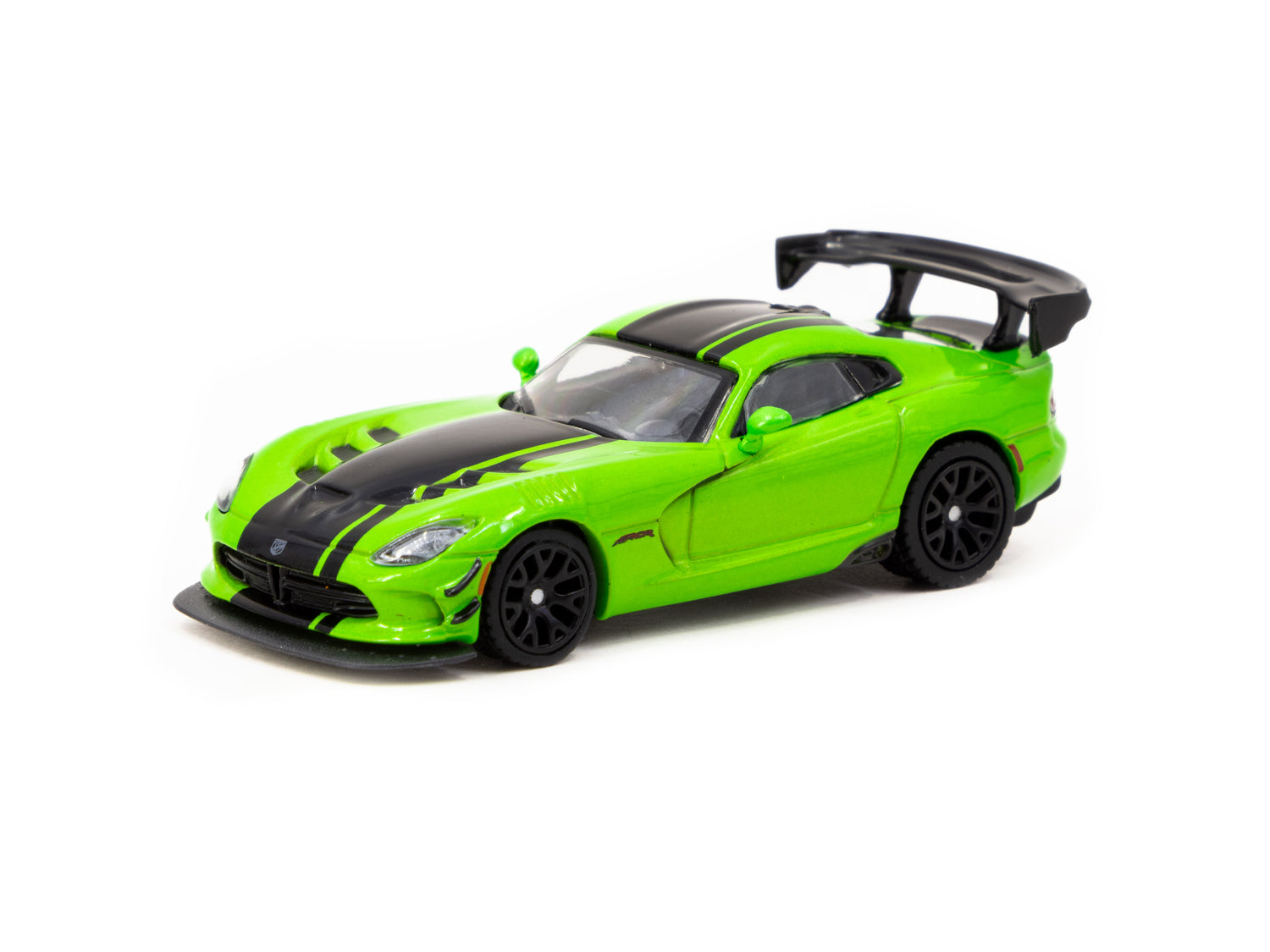 Tarmac Works 1/64 Scale Dodge Viper ACR Extreme Green Metallic Diecast Model Car - Collectible Miniature for Display & Racing Enthusiasts - Perfect for Home Office Decor & Car Showcases