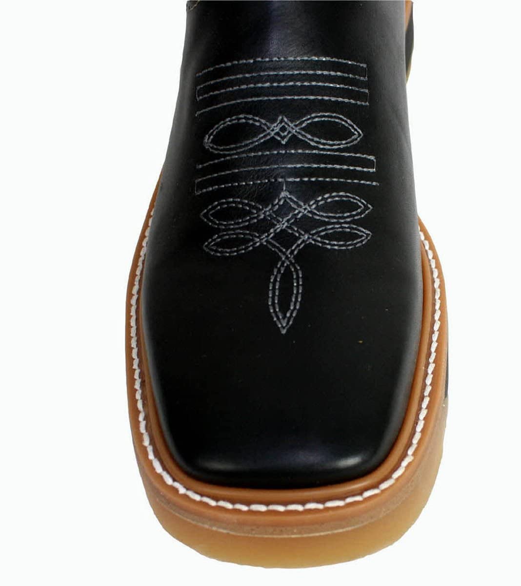 **Men's Genuine Cowhide Leather Cowboy Boots - Square Toe Western Rodeo Boots for Riding, Country Style & Outdoor Events**