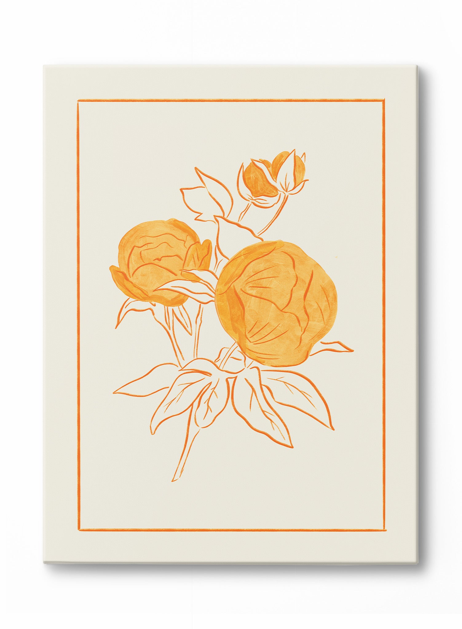 Beautiful Peony Canvas Wall Art - Hand Painted Floral Home Decor for Living Room, Bedroom & Office - Perfect Gift for Housewarming & Wedding