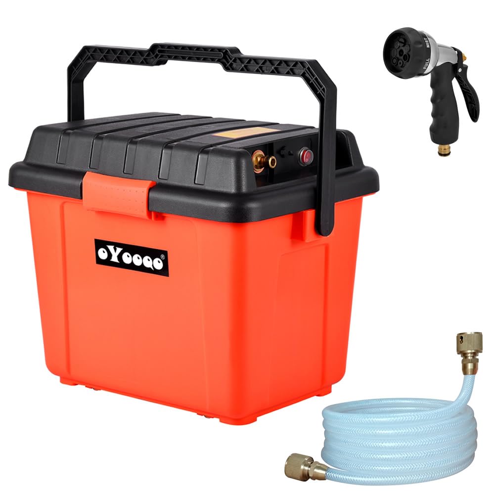 Portable Electric Pressure Outdoor Shower - 6.6 Gallon Camping Shower for Surfing, Diving, Fishing, Road Trips & Pet Washing | Car-Powered Water Pump for Beach, RV & Outdoor Adventures