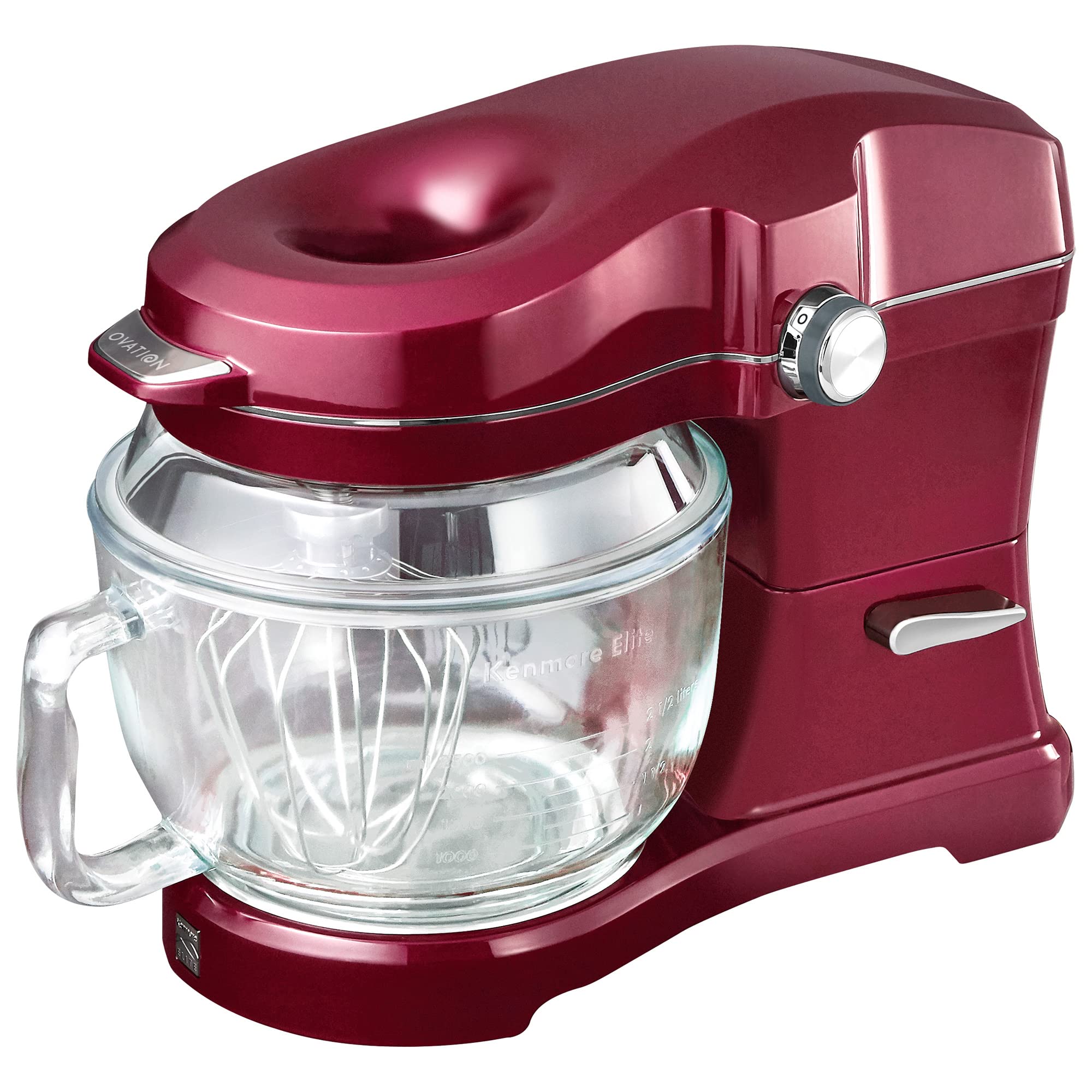 Kenmore 849083 Elite Ovation 49083 5-Quart Stand Mixer with Pour-In Top, Tilt-Head Design - Burgundy Red | Perfect for Baking Cakes, Cookies, Bread & More in Your Home Kitchen