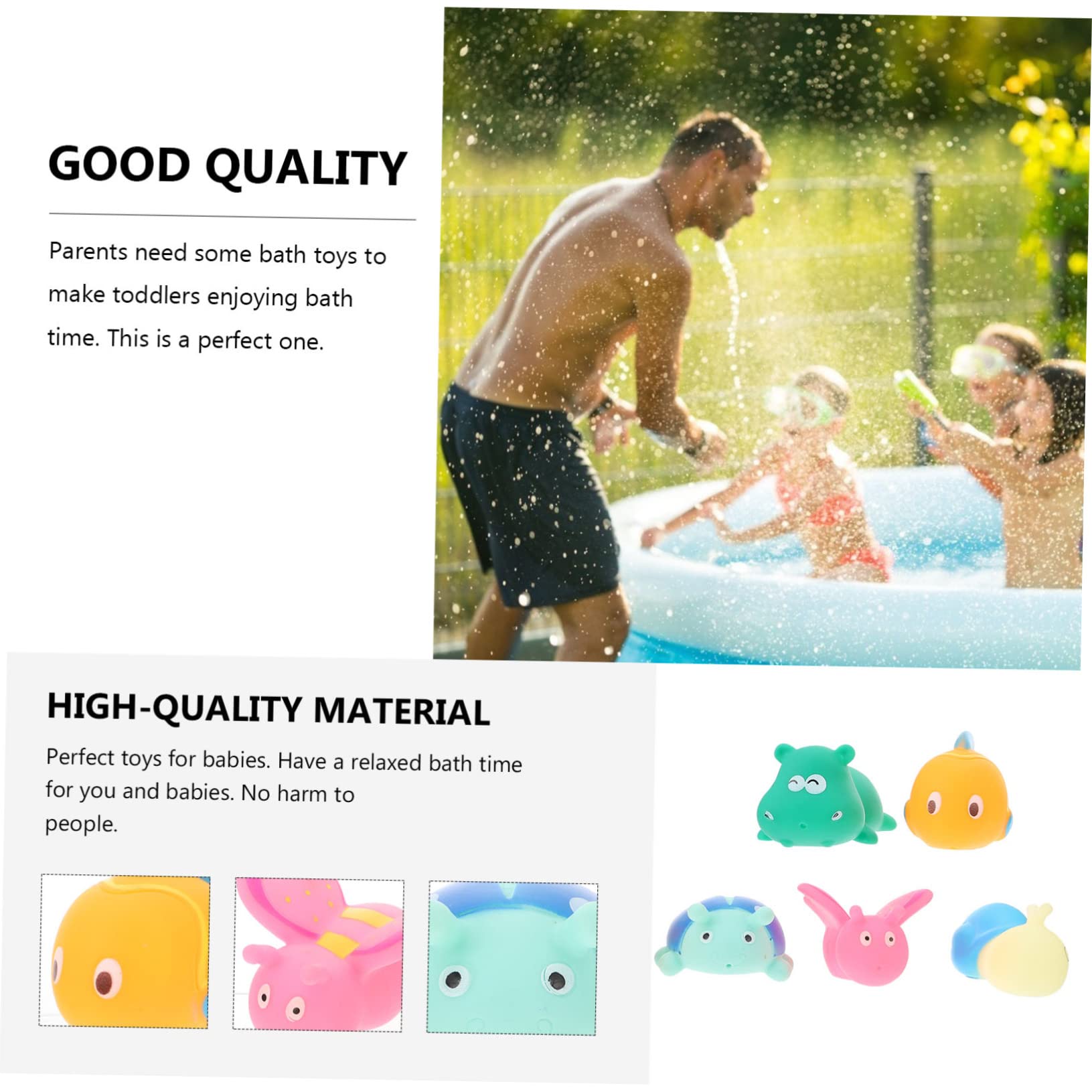 **DRESSOOS 5-Piece Kids Bath Toys Set - Fun Water Play Shower Toys for Toddlers & Children - Bathtub, Pool & Outdoor Water Play**