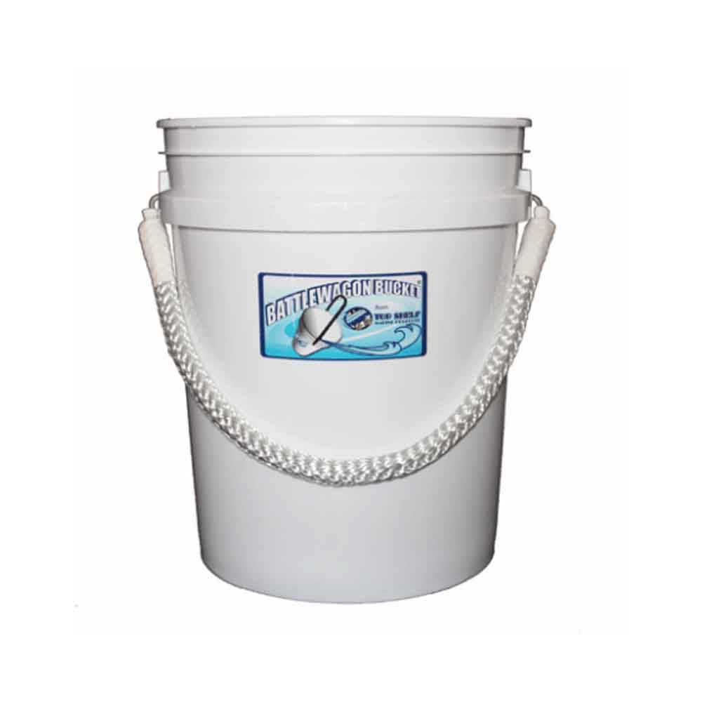 5 Gallon Battlewagon Bucket with Heavy Duty Rope Handle - Durable Utility Pail for Camping, Construction, and Outdoor Water Storage