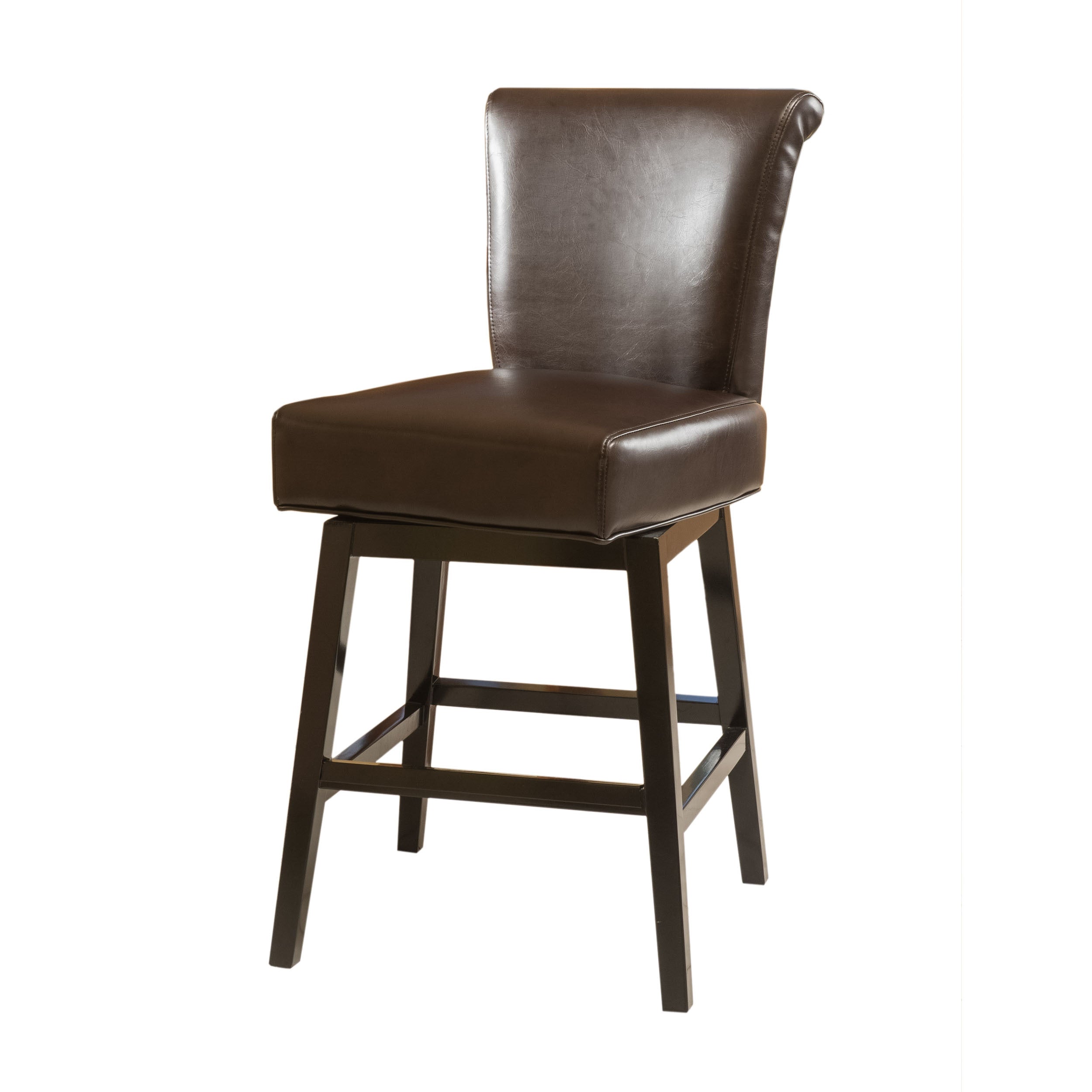 28 Inch PU Leather Swivel Counter Stool - Adjustable Height Bar Stool for Kitchen Island, Breakfast Nook & Home Decor